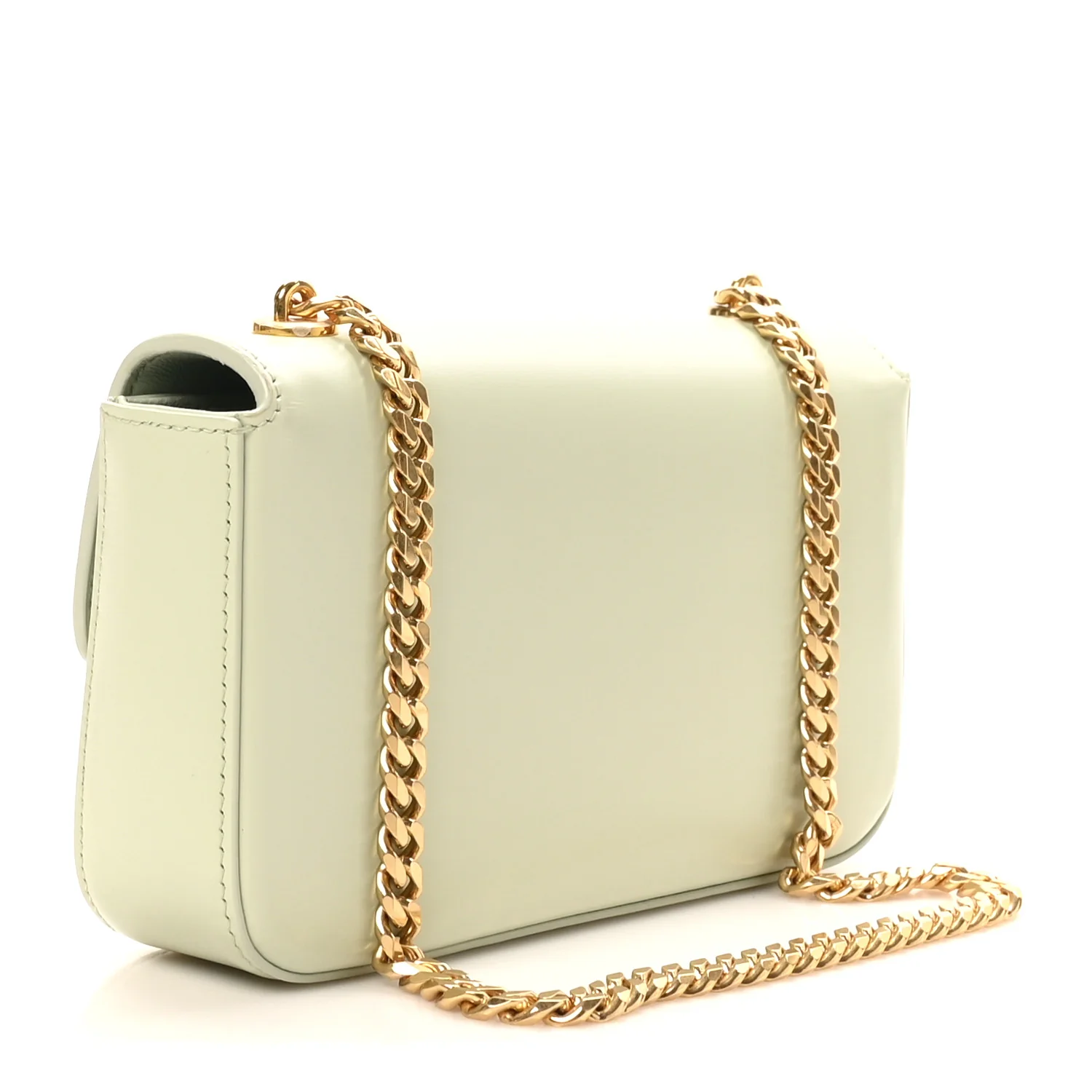 Shiny Calfskin Triomphe Chain Shoulder Bag Jade - Image 3