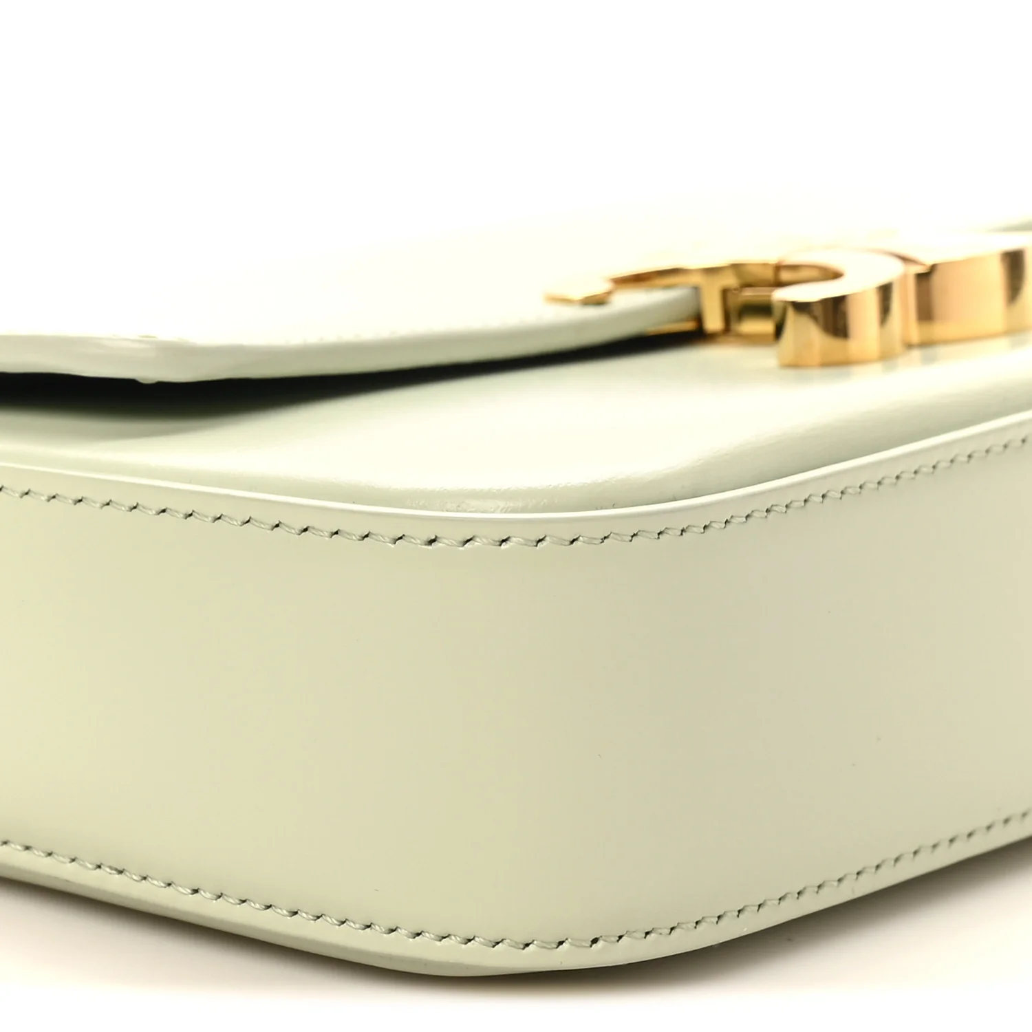 Shiny Calfskin Triomphe Chain Shoulder Bag Jade - Image 9