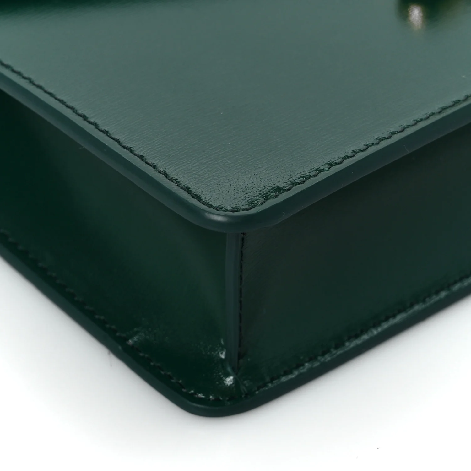 Shiny Calfskin Triomphe Margo Wallet on Chain Racing Green - Image 9