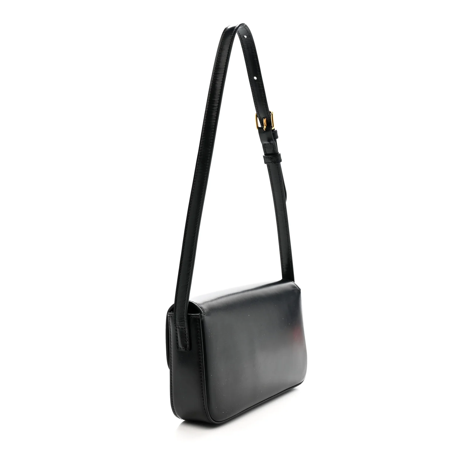 Shiny Calfskin Triomphe Shoulder Bag Black - Image 3