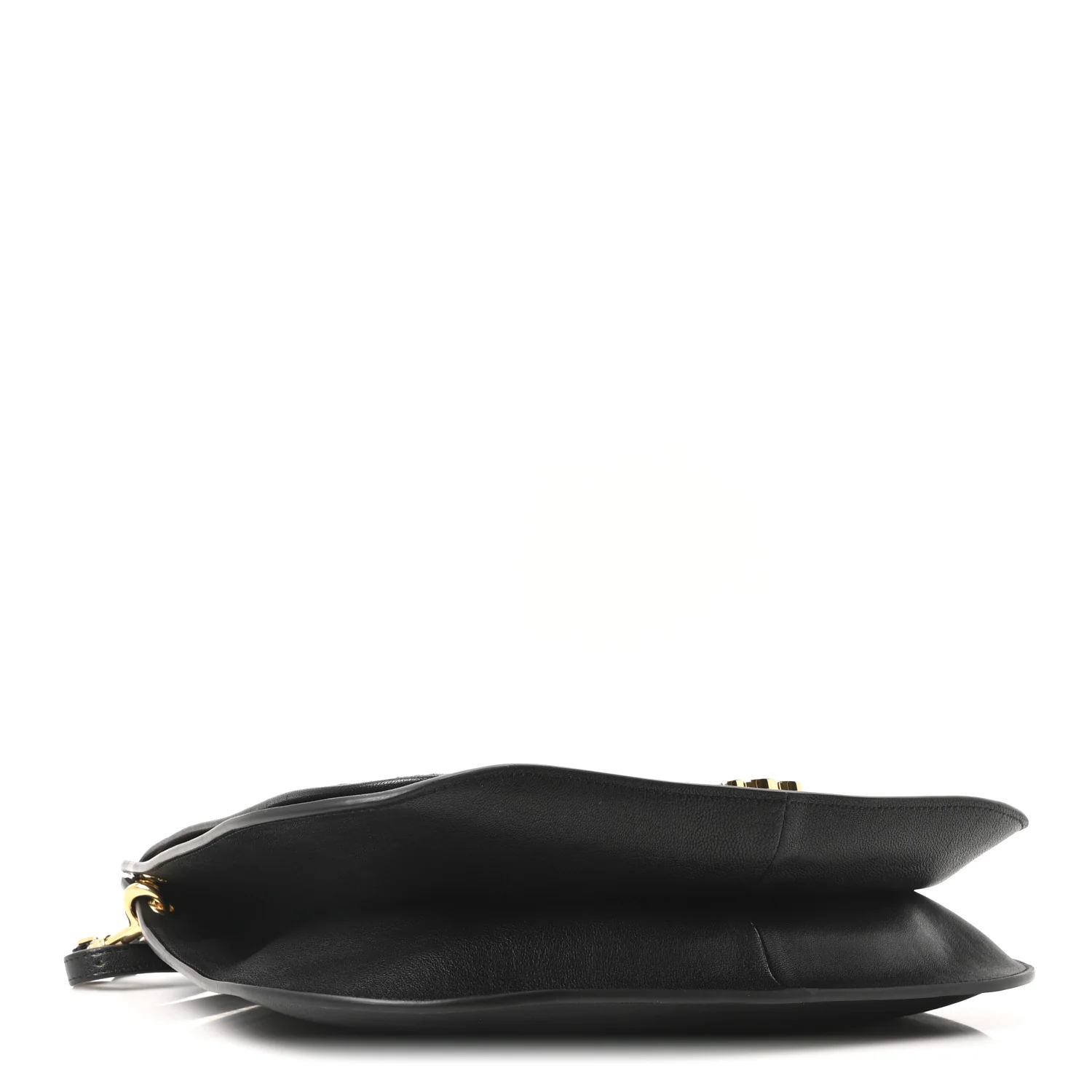 Shiny Lambskin Soft Triomphe Besace Bag Black - Image 4