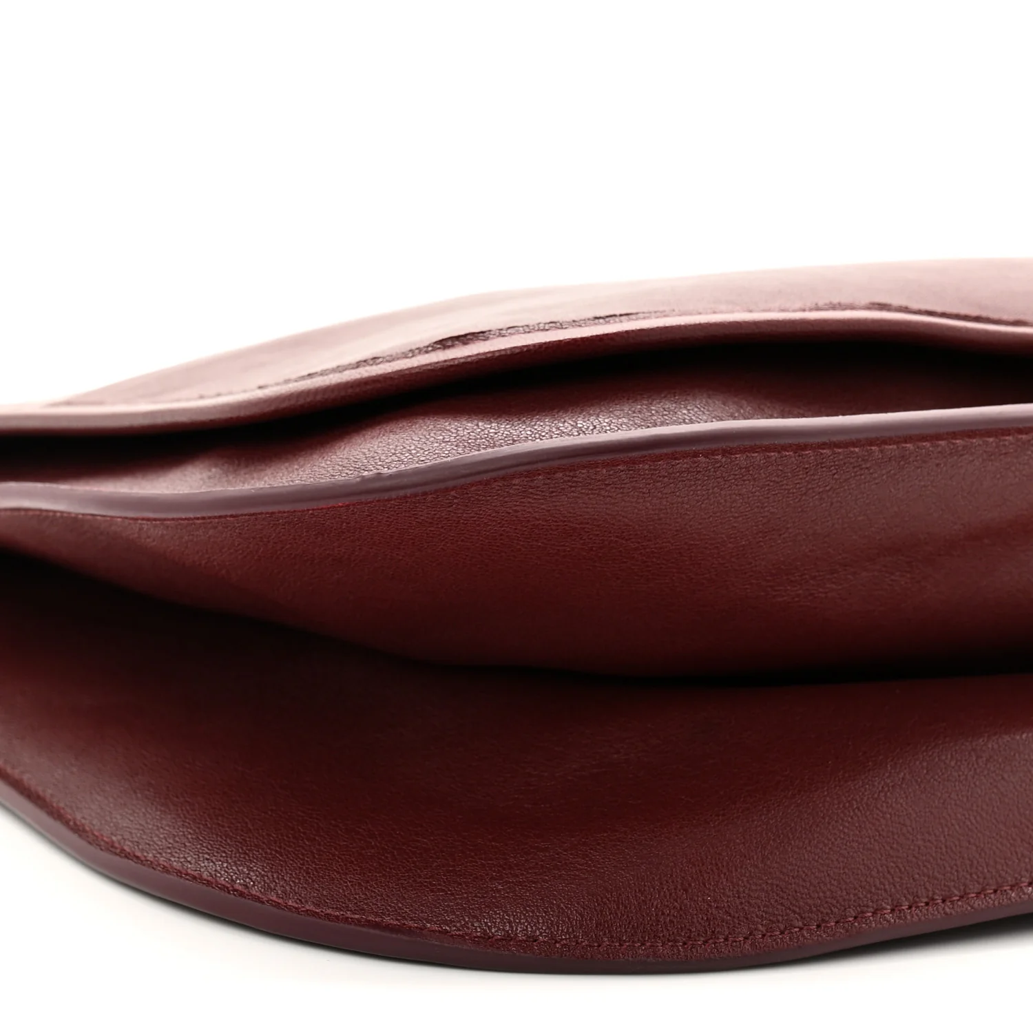 Shiny Lambskin Soft Triomphe Besace Bag Syrah - Image 8