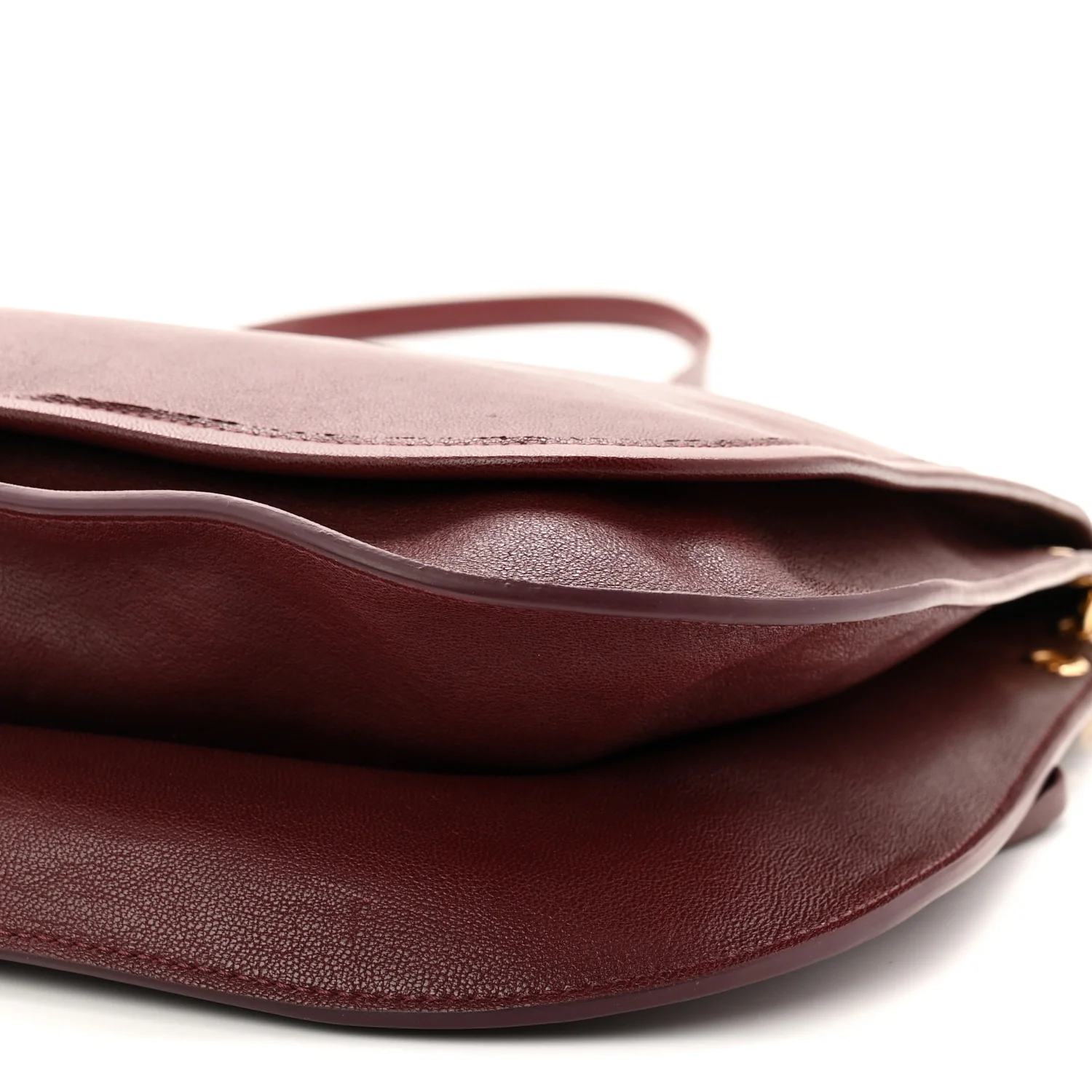 Shiny Lambskin Soft Triomphe Besace Bag Syrah - Image 9