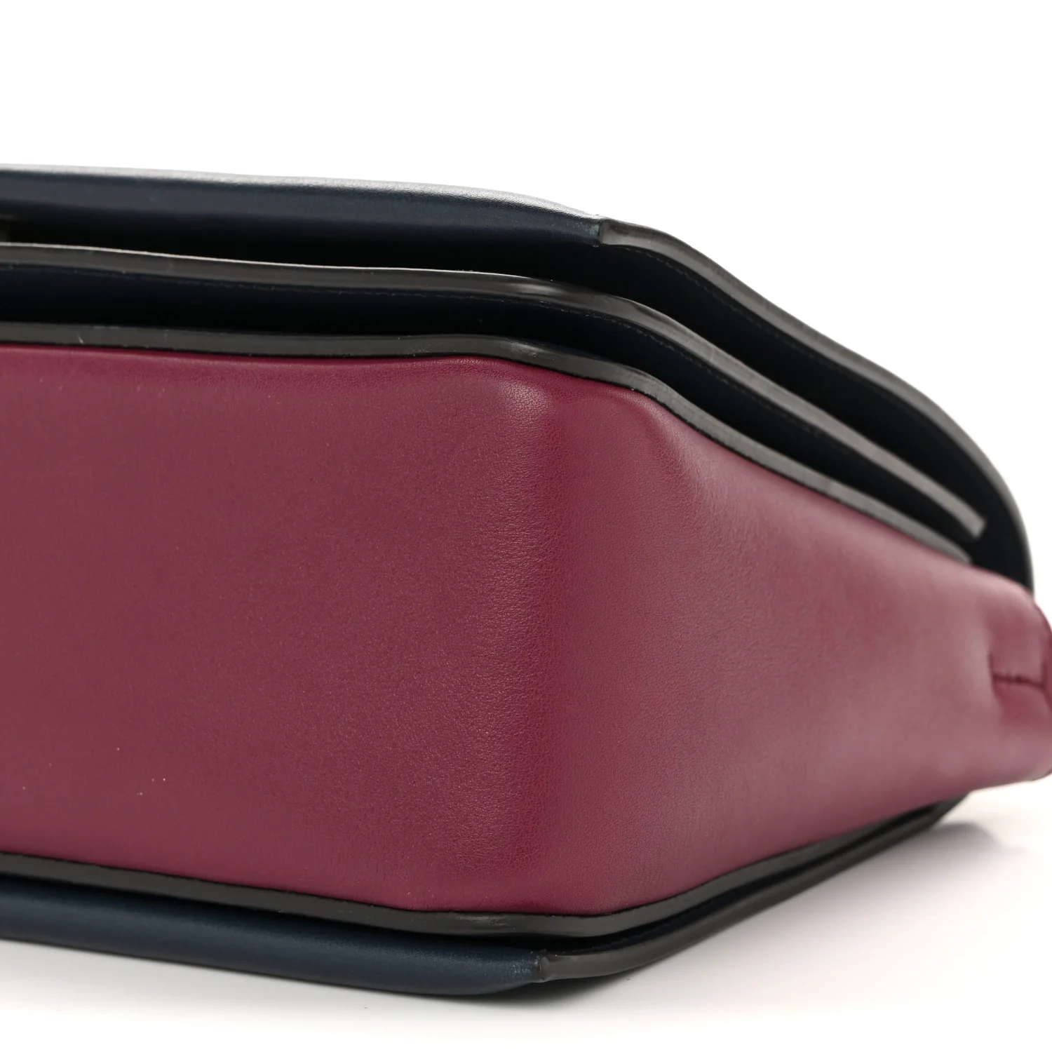 Shiny Smooth Calfskin Medium Frame Shoulder Bag Blue Purple - Image 11