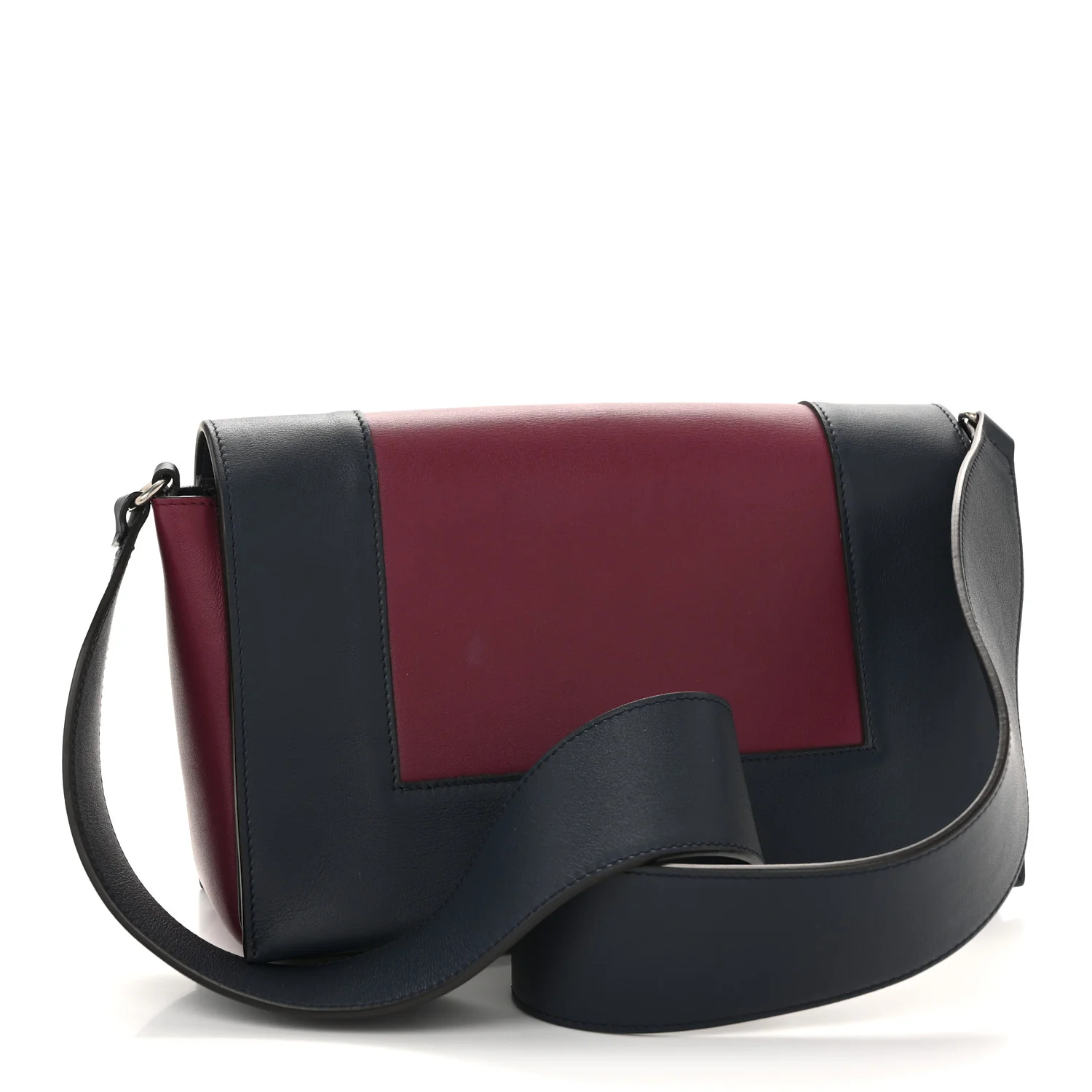Shiny Smooth Calfskin Medium Frame Shoulder Bag Blue Purple - Image 3