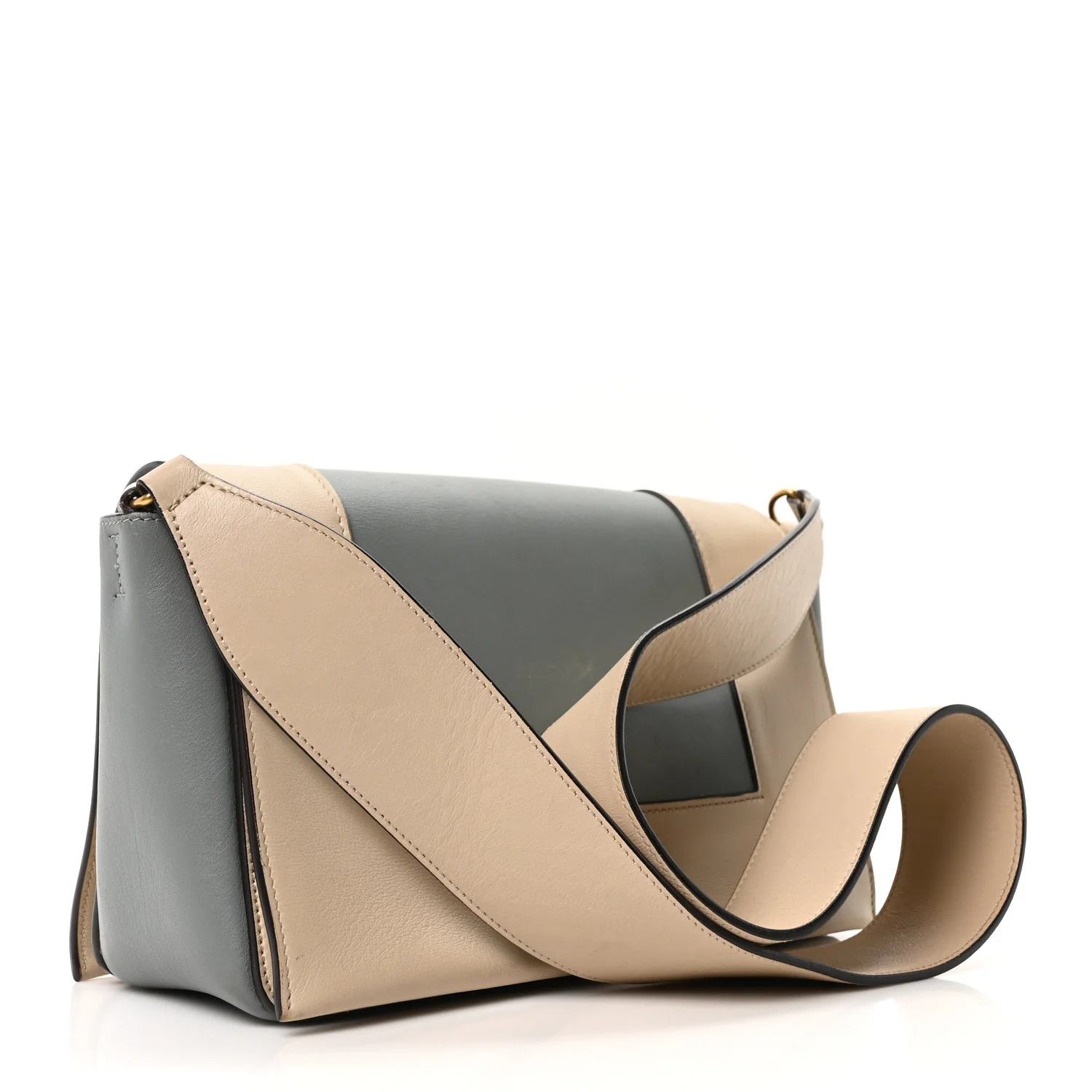 Shiny Smooth Calfskin Medium Frame Shoulder Bag Grege Storm - Image 3