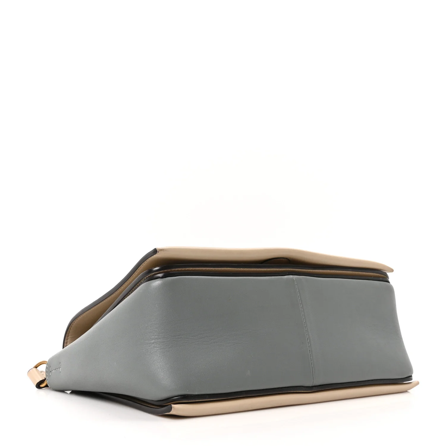 Shiny Smooth Calfskin Medium Frame Shoulder Bag Grege Storm - Image 4