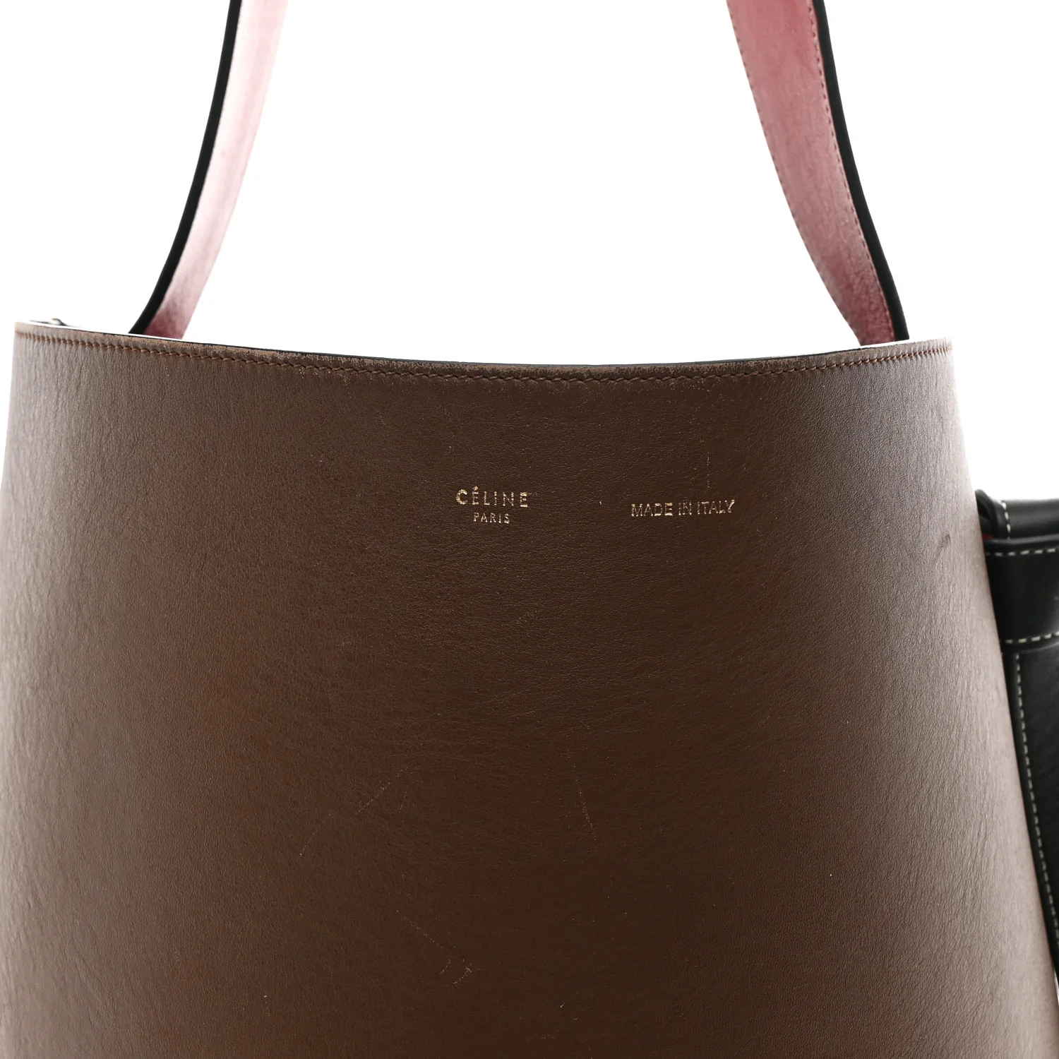 Shiny Smooth Calfskin Small Twisted Cabas Camel Brick - Image 11