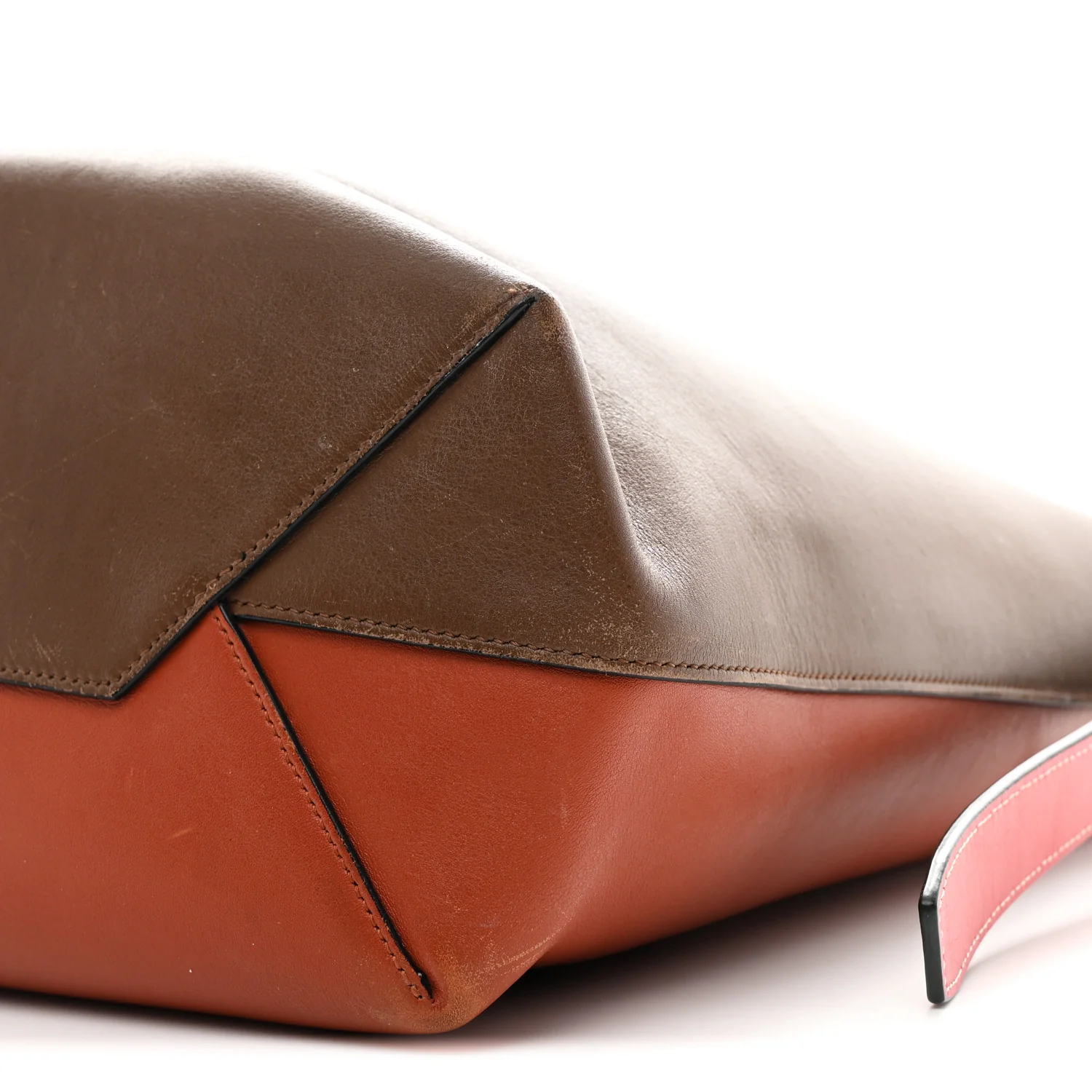 Shiny Smooth Calfskin Small Twisted Cabas Camel Brick - Image 13