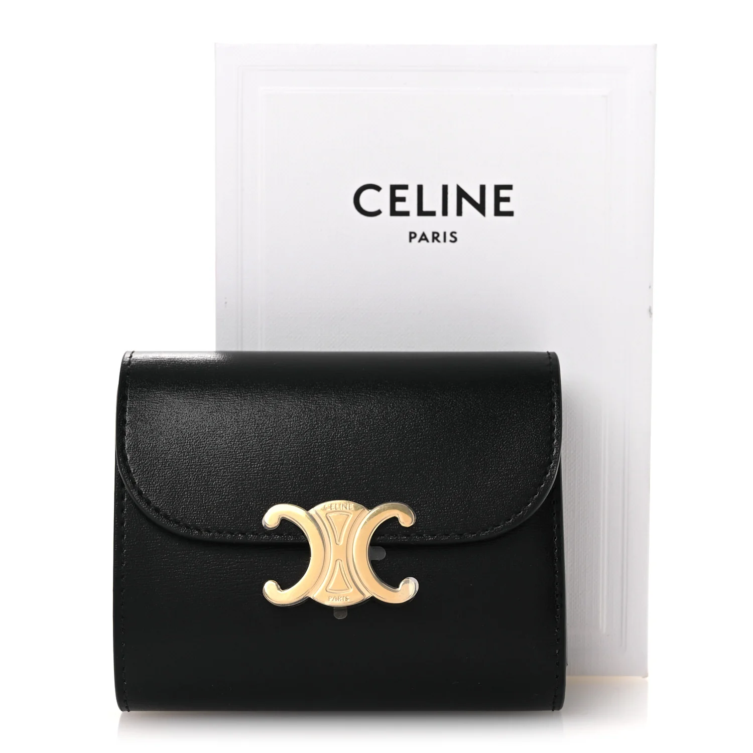 Shiny Smooth Lambskin Small Triomphe Wallet Black - Image 11