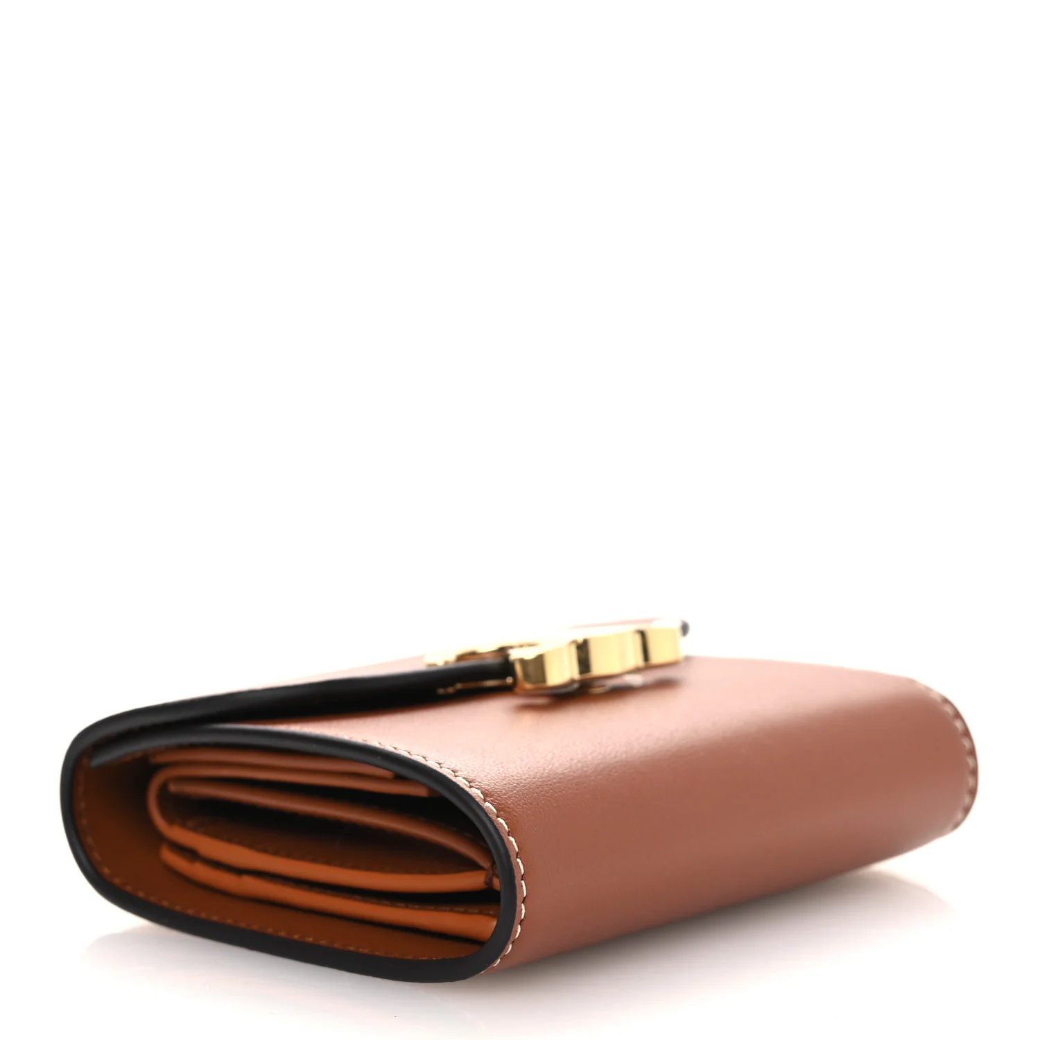 Shiny Smooth Lambskin Small Triomphe Wallet Tan - Image 4