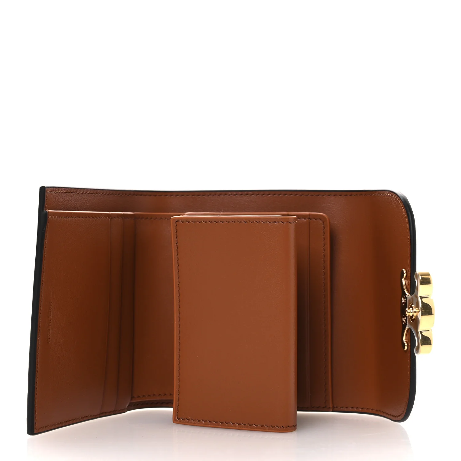 Shiny Smooth Lambskin Small Triomphe Wallet Tan - Image 5