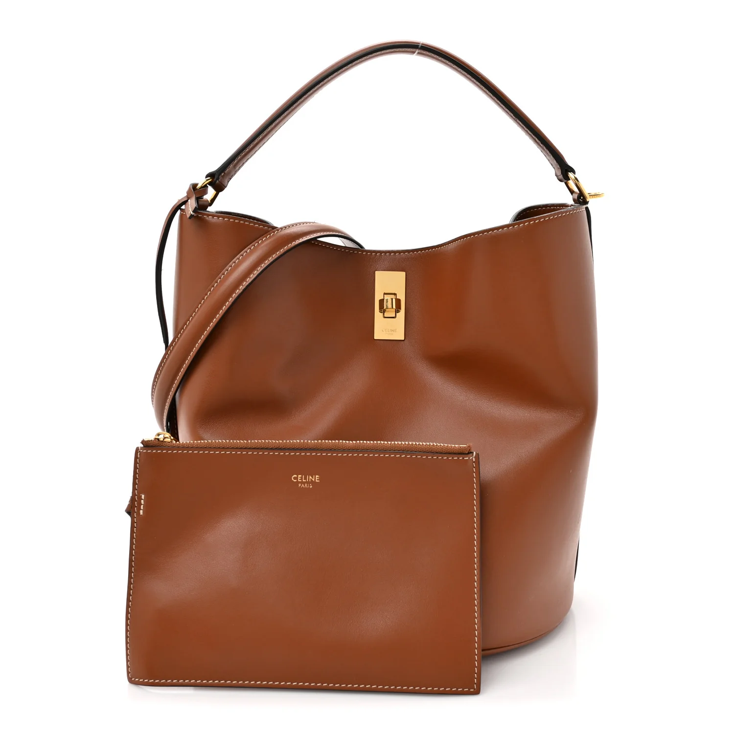Smooth Calfskin Bucket 16 Bag Tan - Image 3