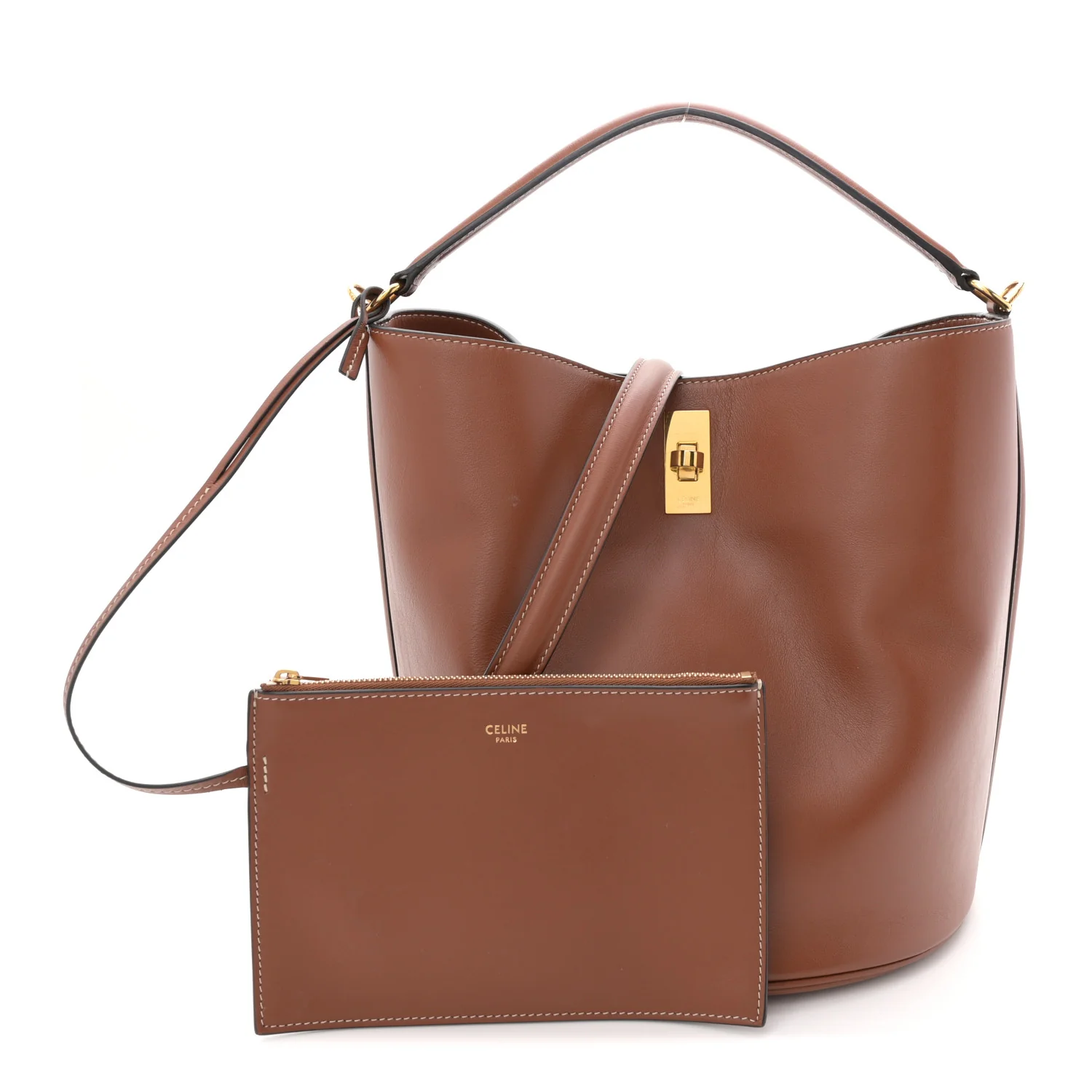 Smooth Calfskin Bucket 16 Bag Tan - Image 3