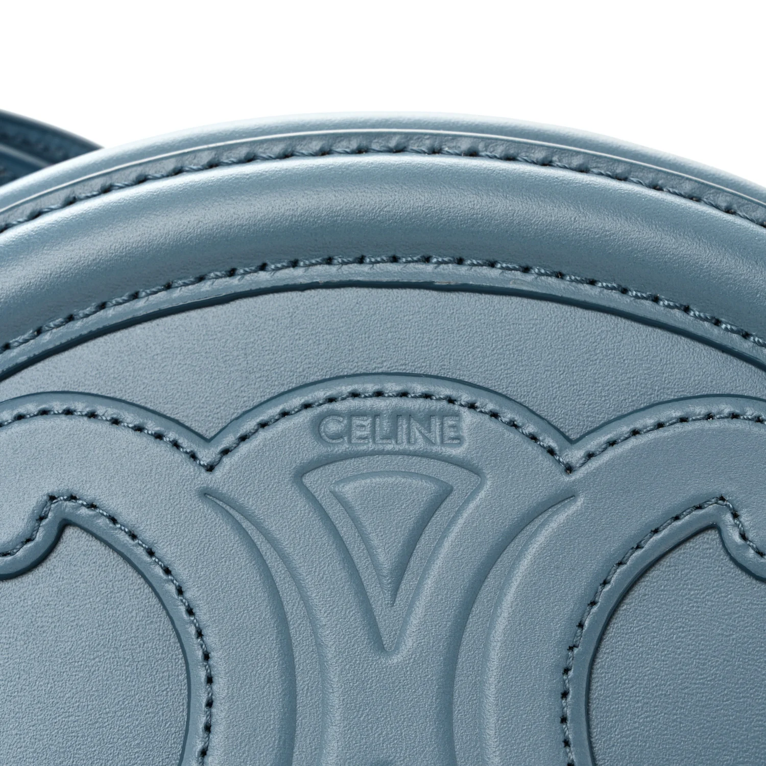 Smooth Calfskin Cuir Small Triomphe Oval Crossbody Purse Denim - Image 6