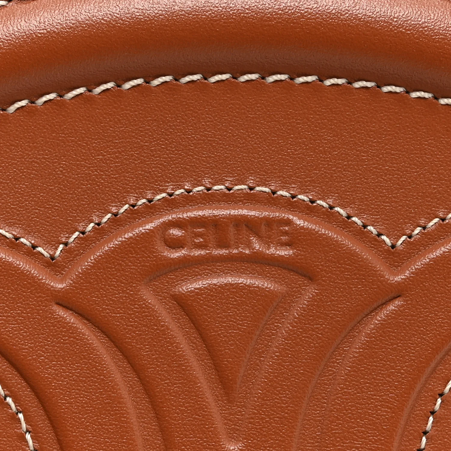 Smooth Calfskin Cuir Small Triomphe Oval Crossbody Purse Tan - Image 6
