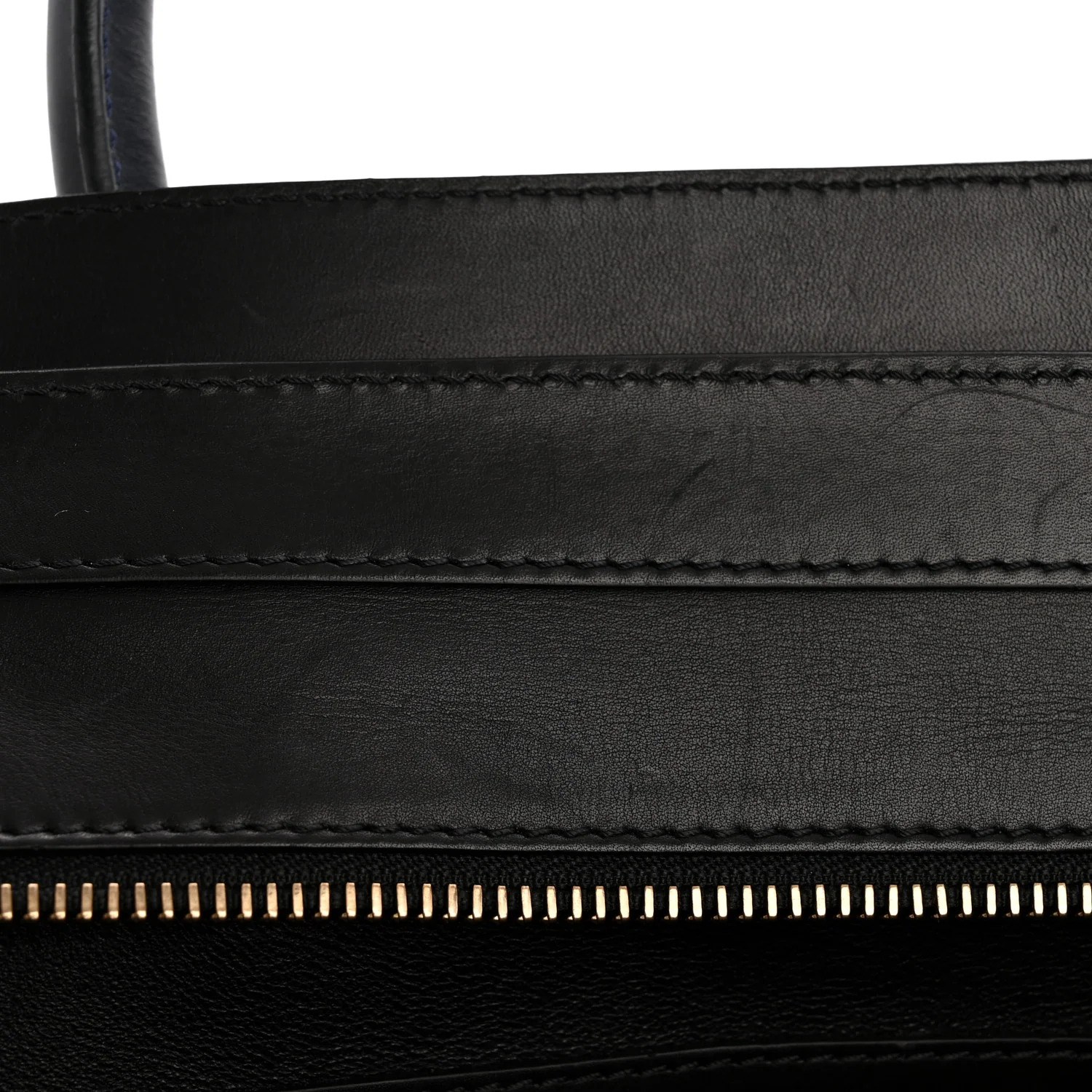 Smooth Calfskin Linen Tricolor Mini Luggage Black Khaki Navy - Image 11
