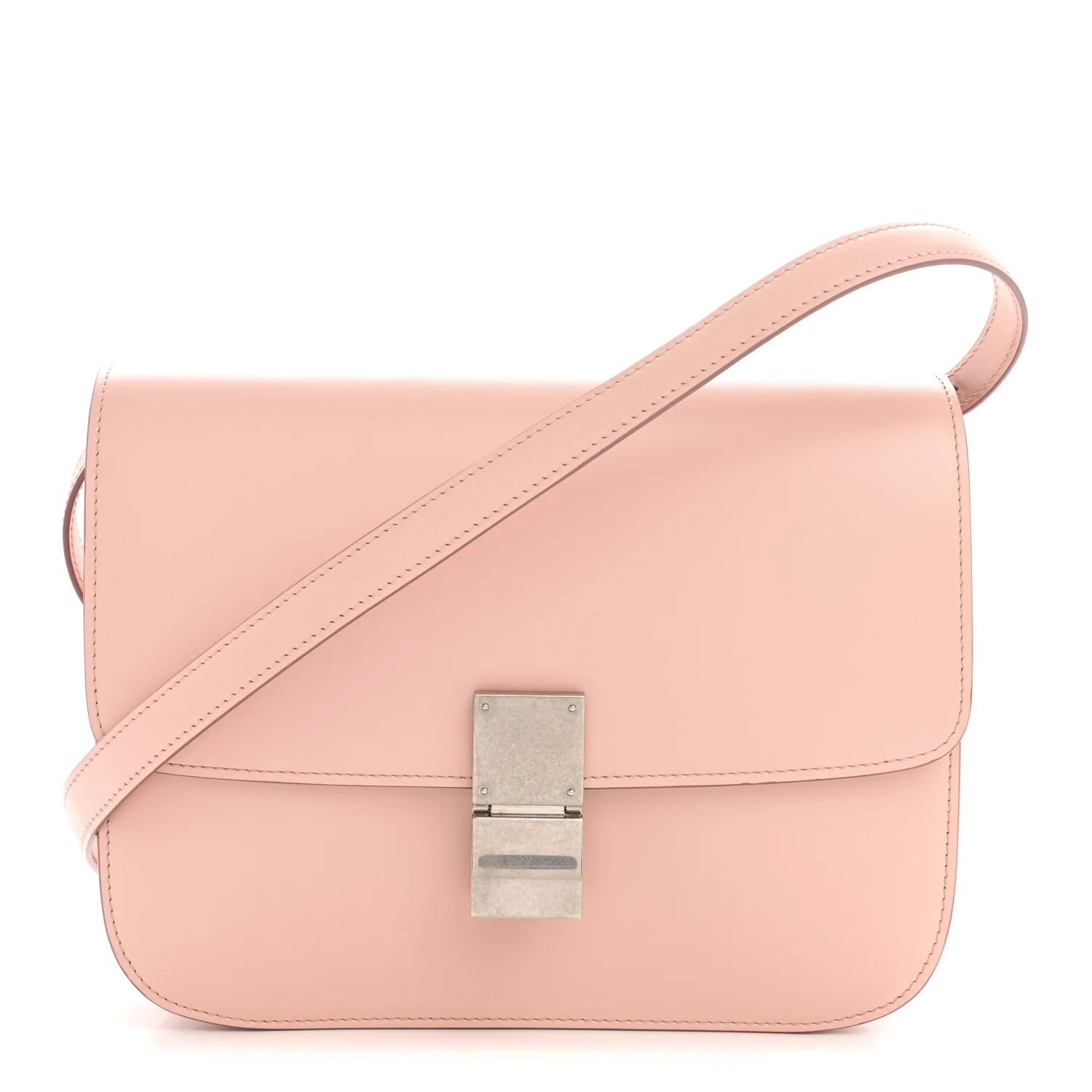 Smooth Calfskin Medium Classic Box Flap Bag Pink
