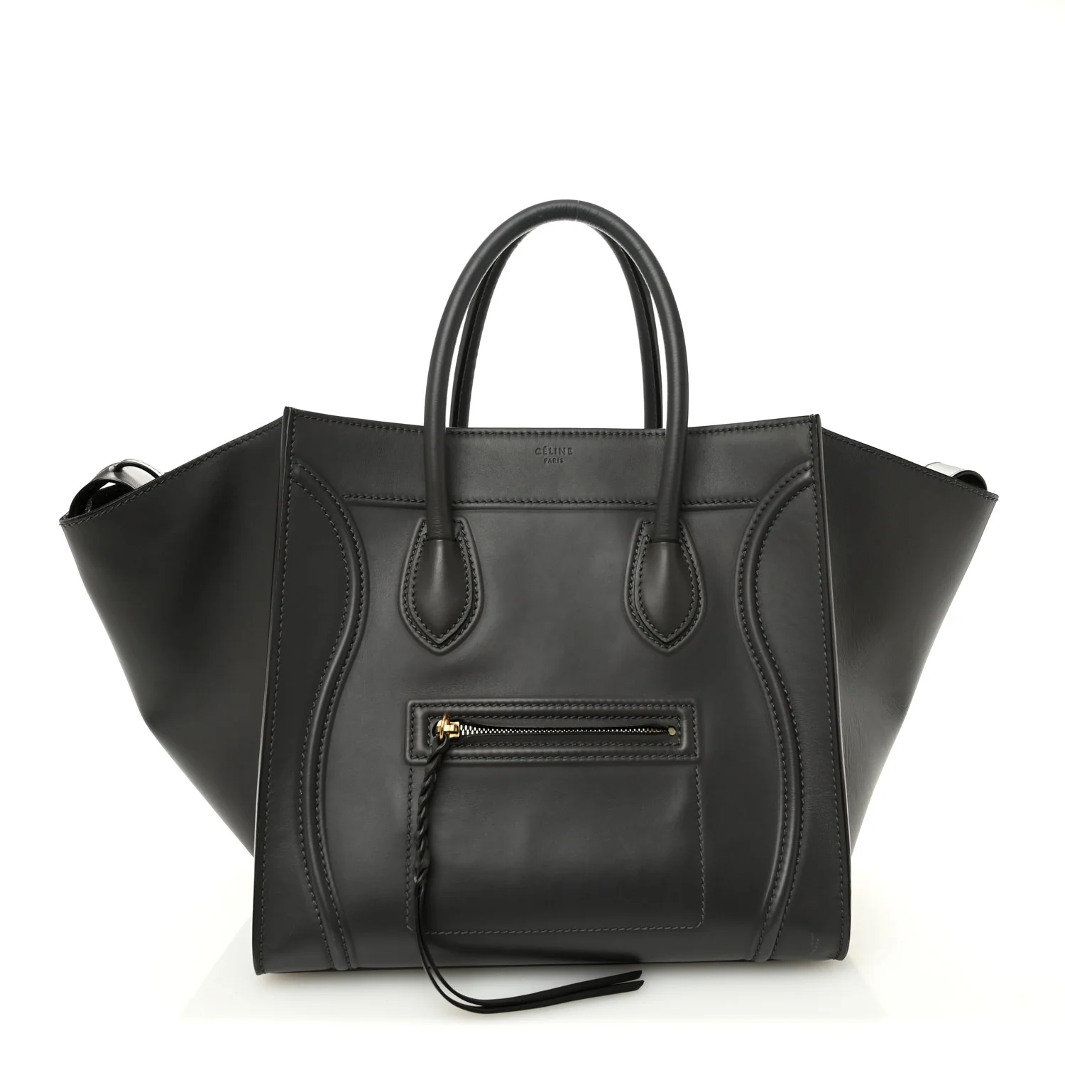 Smooth Calfskin Medium Phantom Luggage Grey