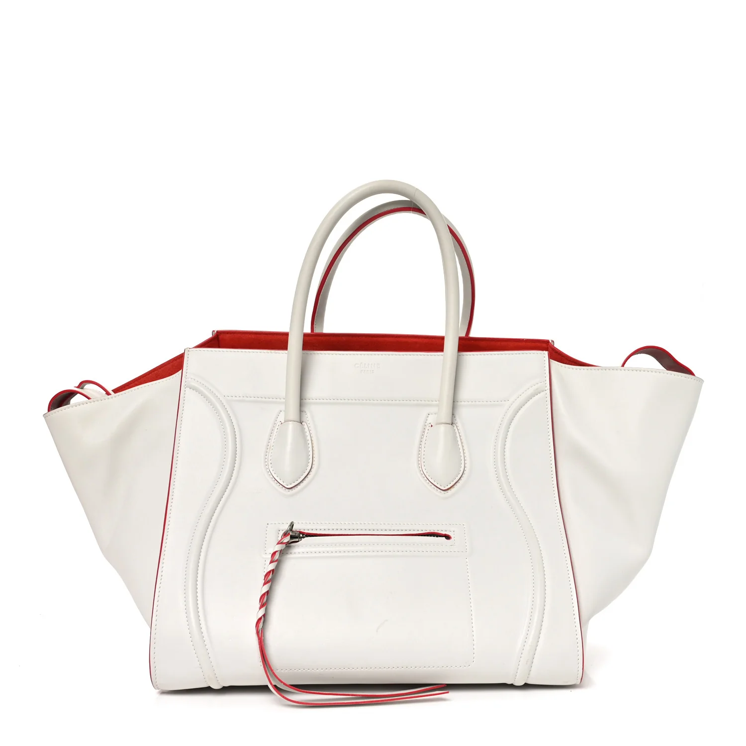 Smooth Calfskin Medium Phantom Luggage White