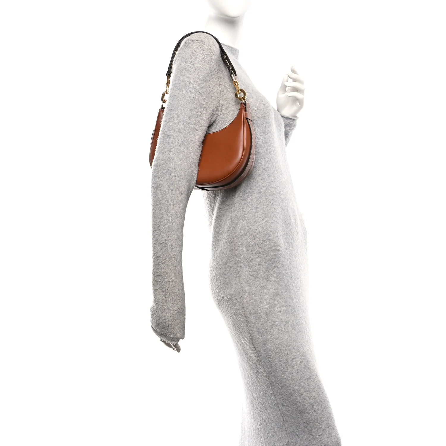 Smooth Calfskin Medium Strap Ava Shoulder Bag Tan - Image 2