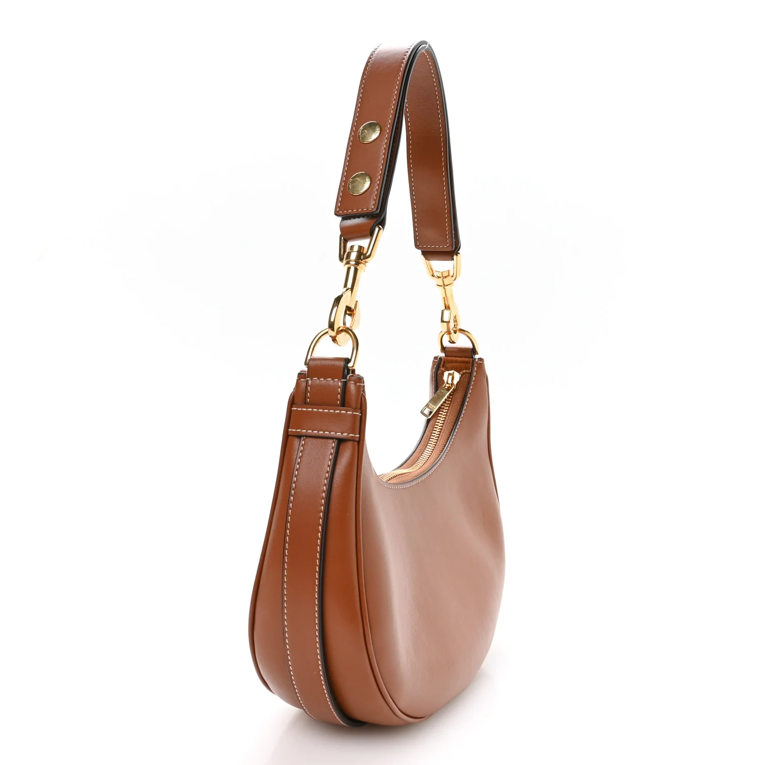 Smooth Calfskin Medium Strap Ava Shoulder Bag Tan - Image 3