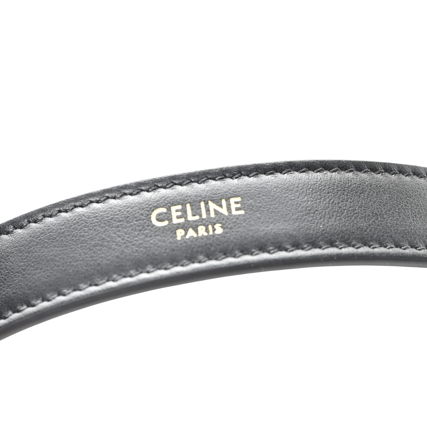 Smooth Calfskin Medium Strap Ava Triomphe Shoulder Bag Black - Image 6