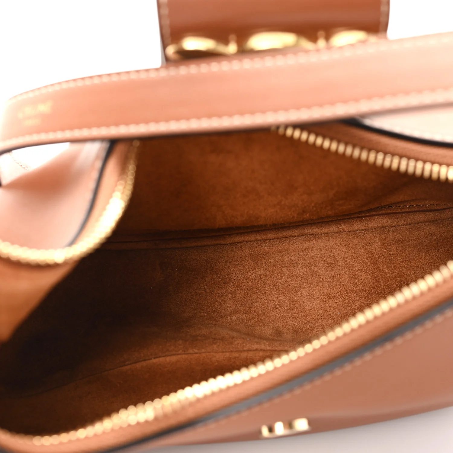 Smooth Calfskin Medium Strap Ava Triomphe Shoulder Bag Tan - Image 5