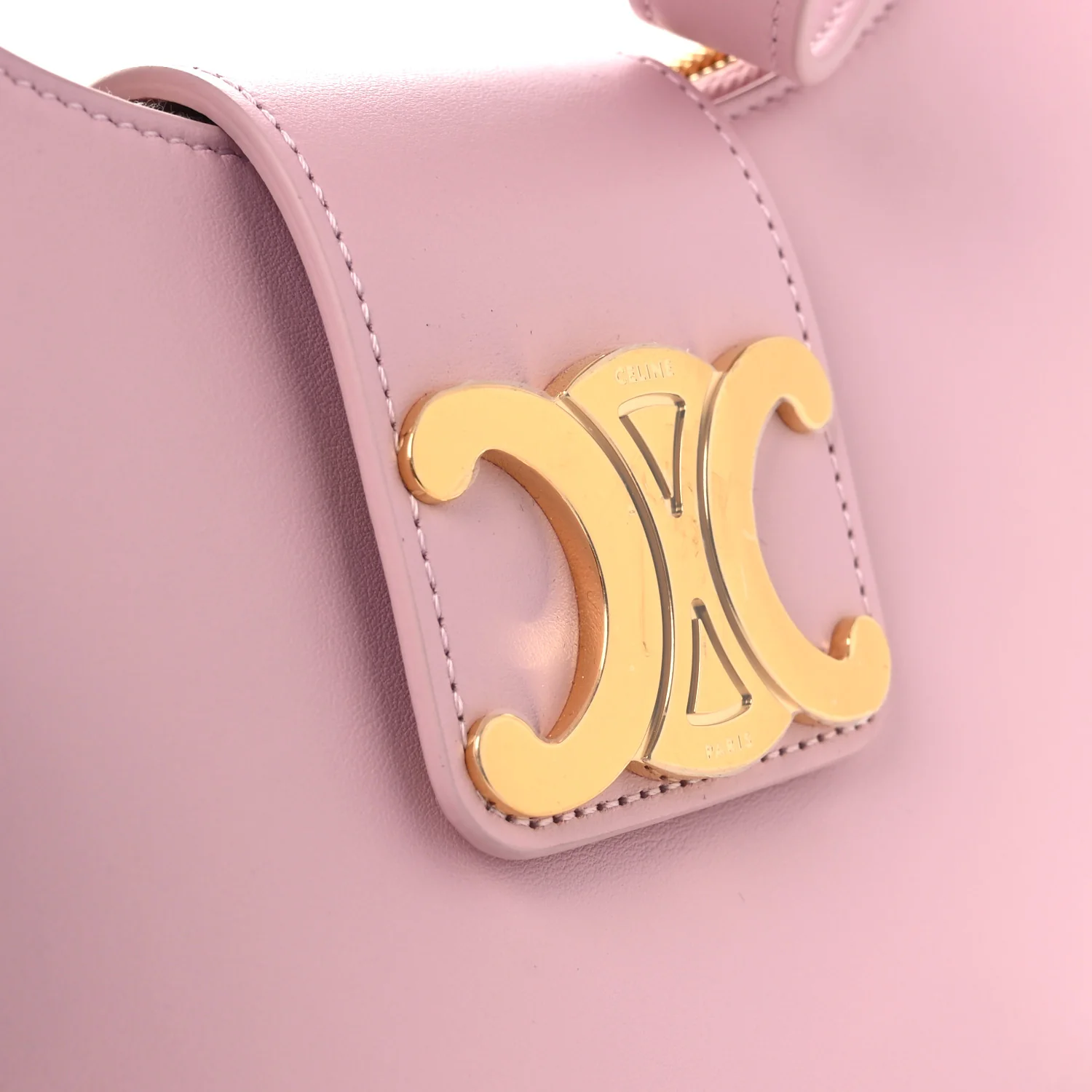 Smooth Calfskin Medium Strap Ava Triomphe Shoulder Pastel Pink - Image 12