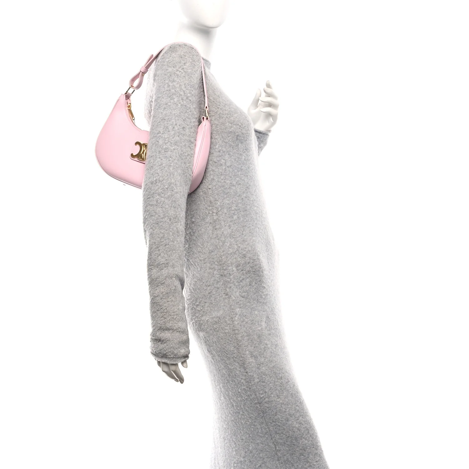 Smooth Calfskin Medium Strap Ava Triomphe Shoulder Pastel Pink - Image 2