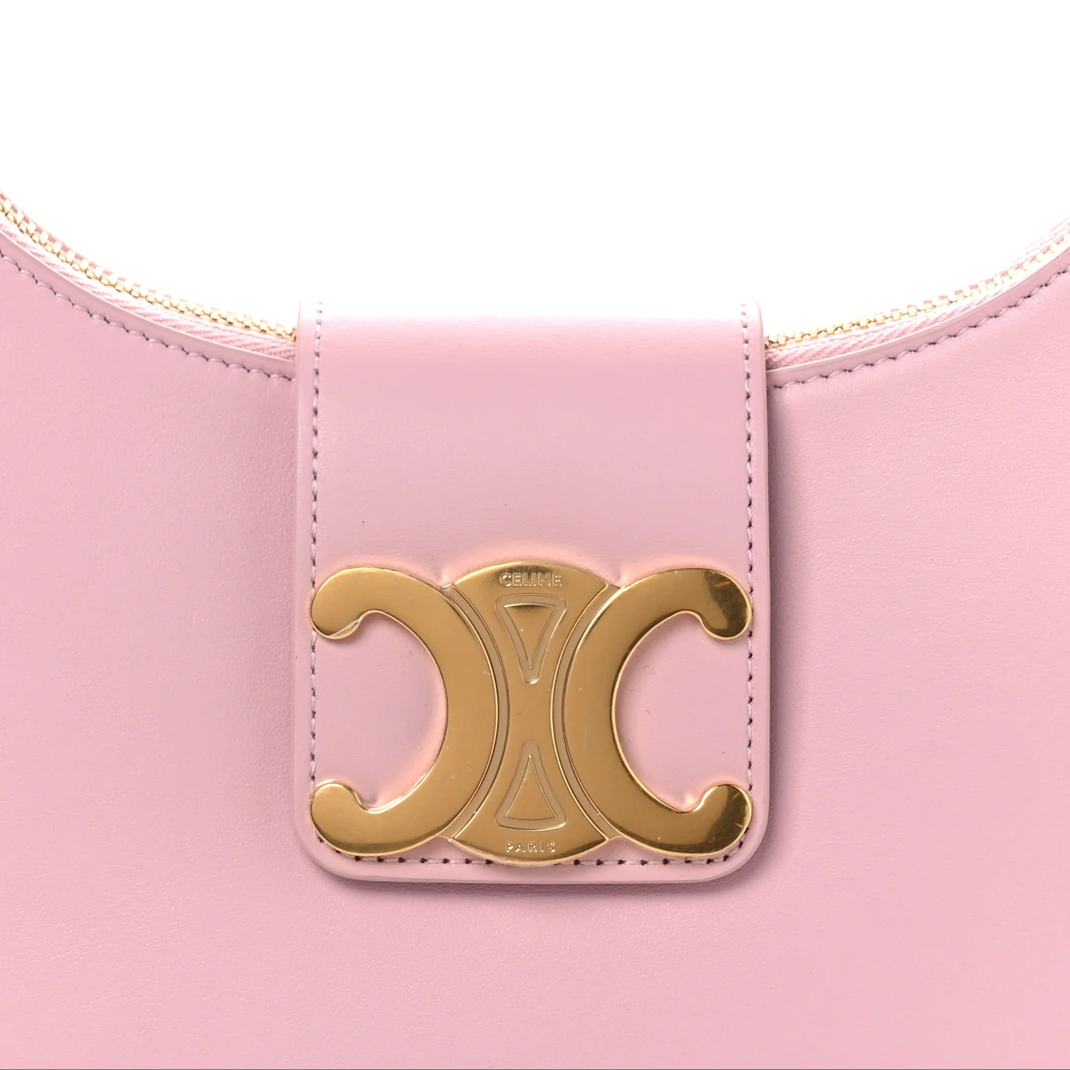 Smooth Calfskin Medium Strap Ava Triomphe Shoulder Pastel Pink - Image 9