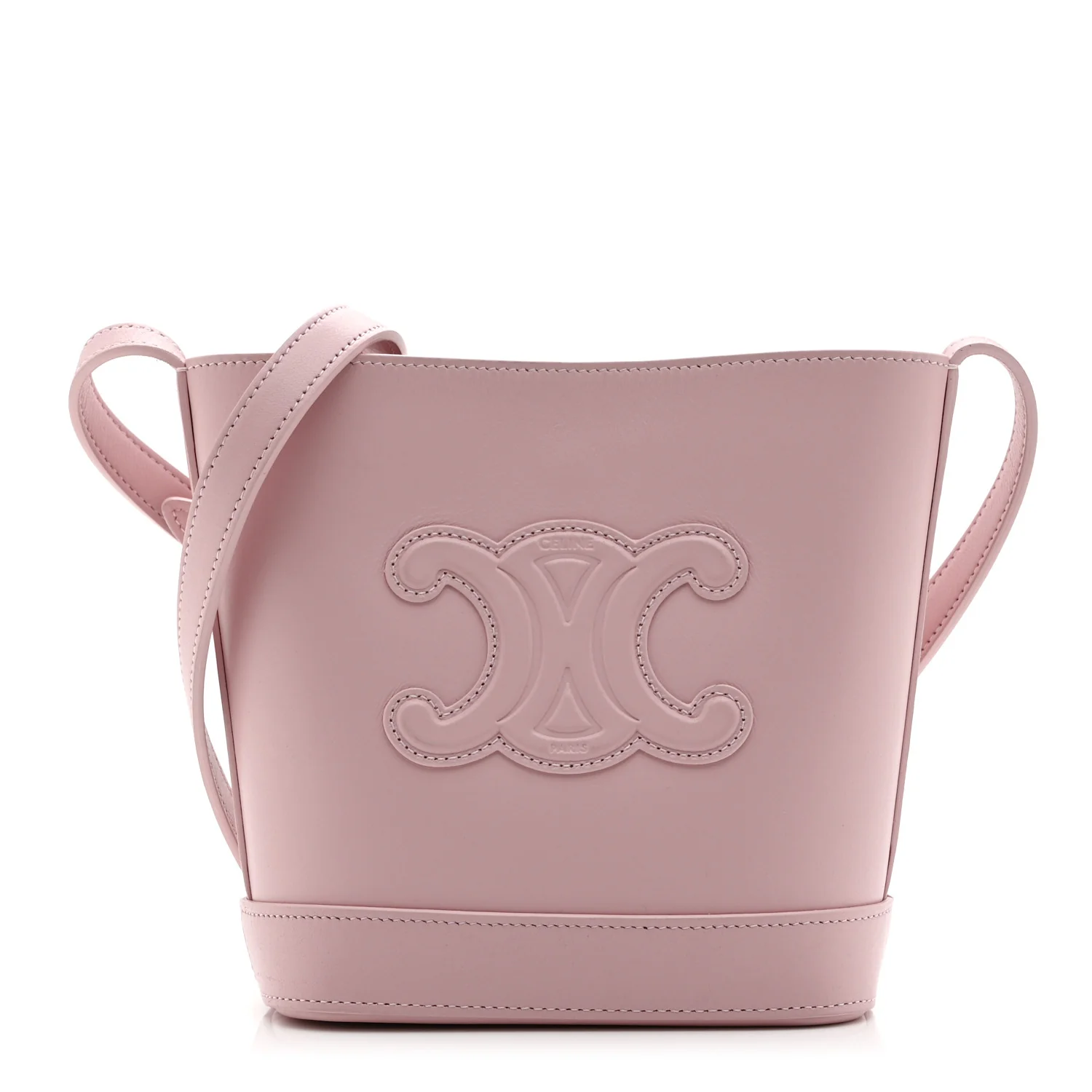 Smooth Calfskin Mini Cuir Triomphe Bucket Bag Light Pink