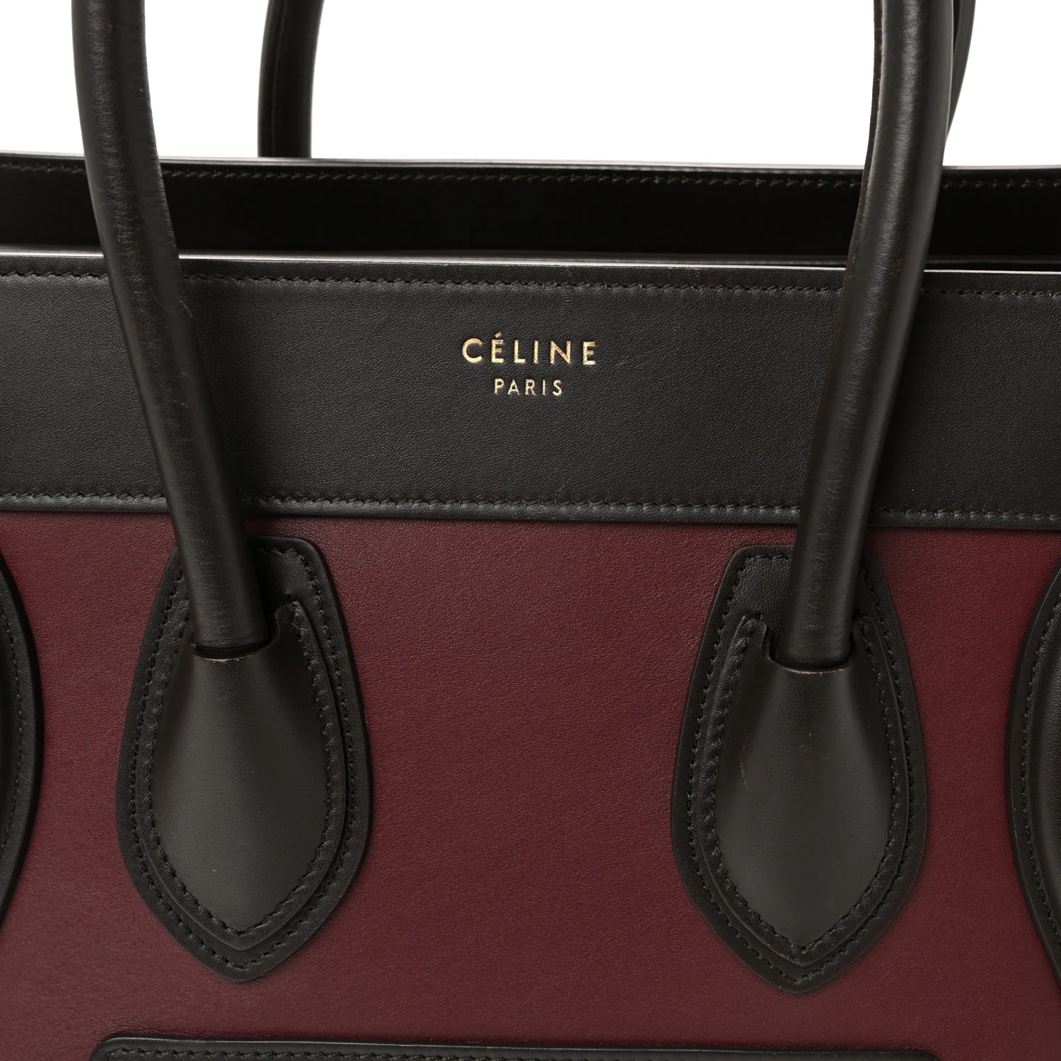 Smooth Calfskin Nubuck Micro Tri-Color Luggage Burgundy - Image 7
