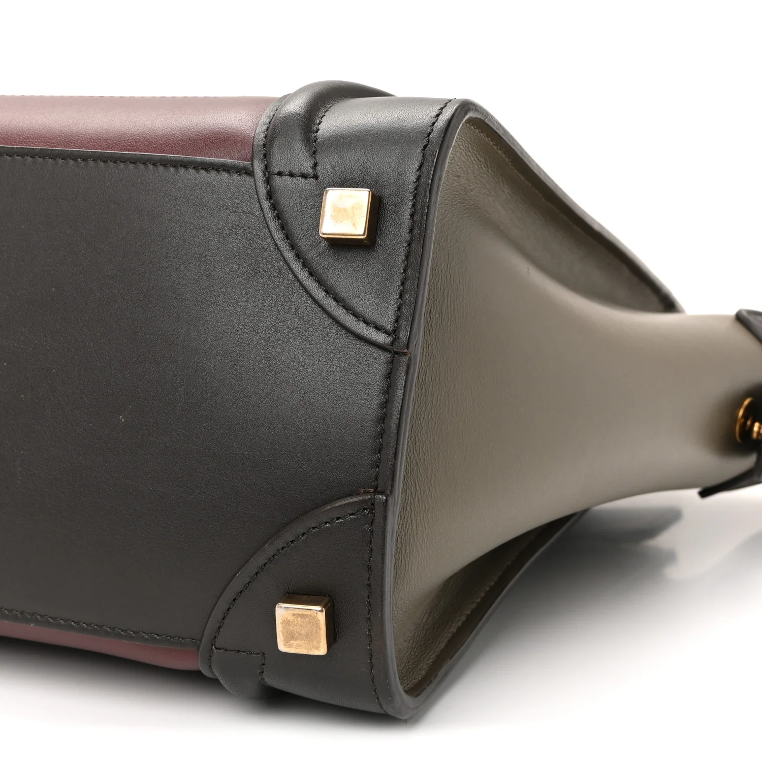 Smooth Calfskin Nubuck Micro Tri-Color Luggage Burgundy - Image 9