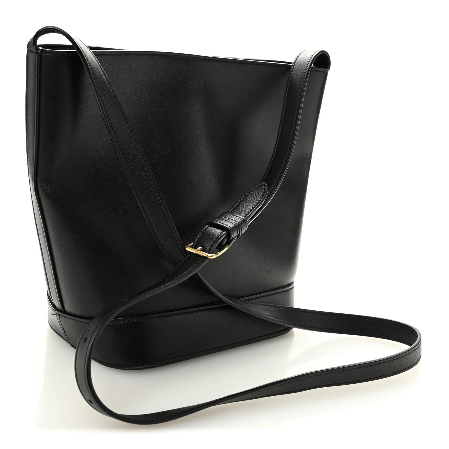 Smooth Calfskin Small Cuir Triomphe Bucket Bag Black - Image 3
