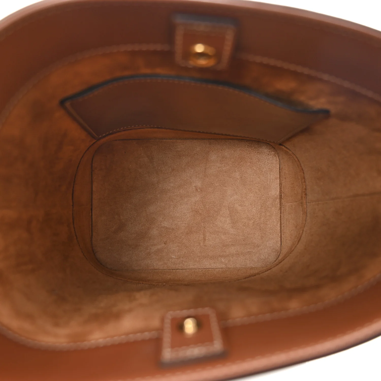 Smooth Calfskin Small Cuir Triomphe Bucket Bag Tan - Image 5