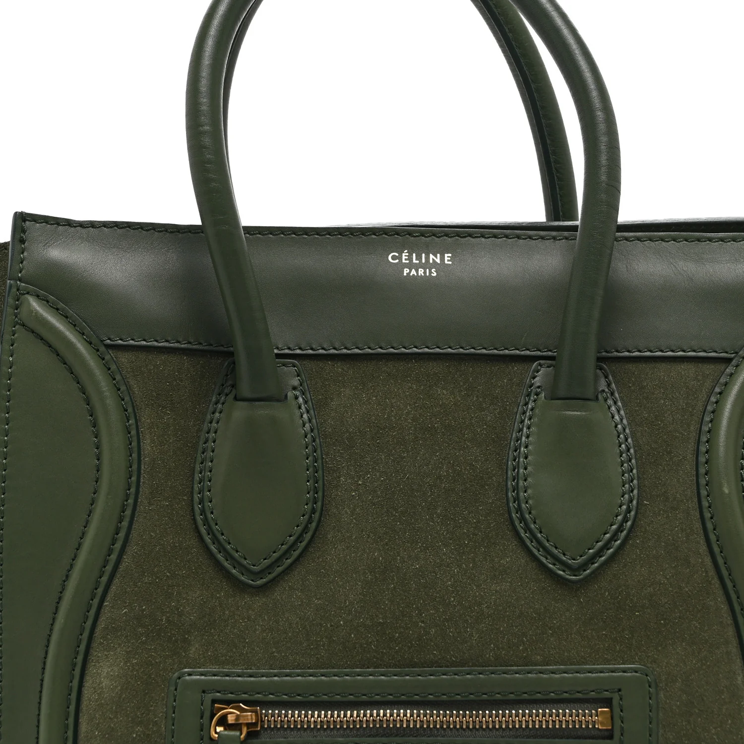 Smooth Calfskin Suede Mini Luggage Green - Image 8