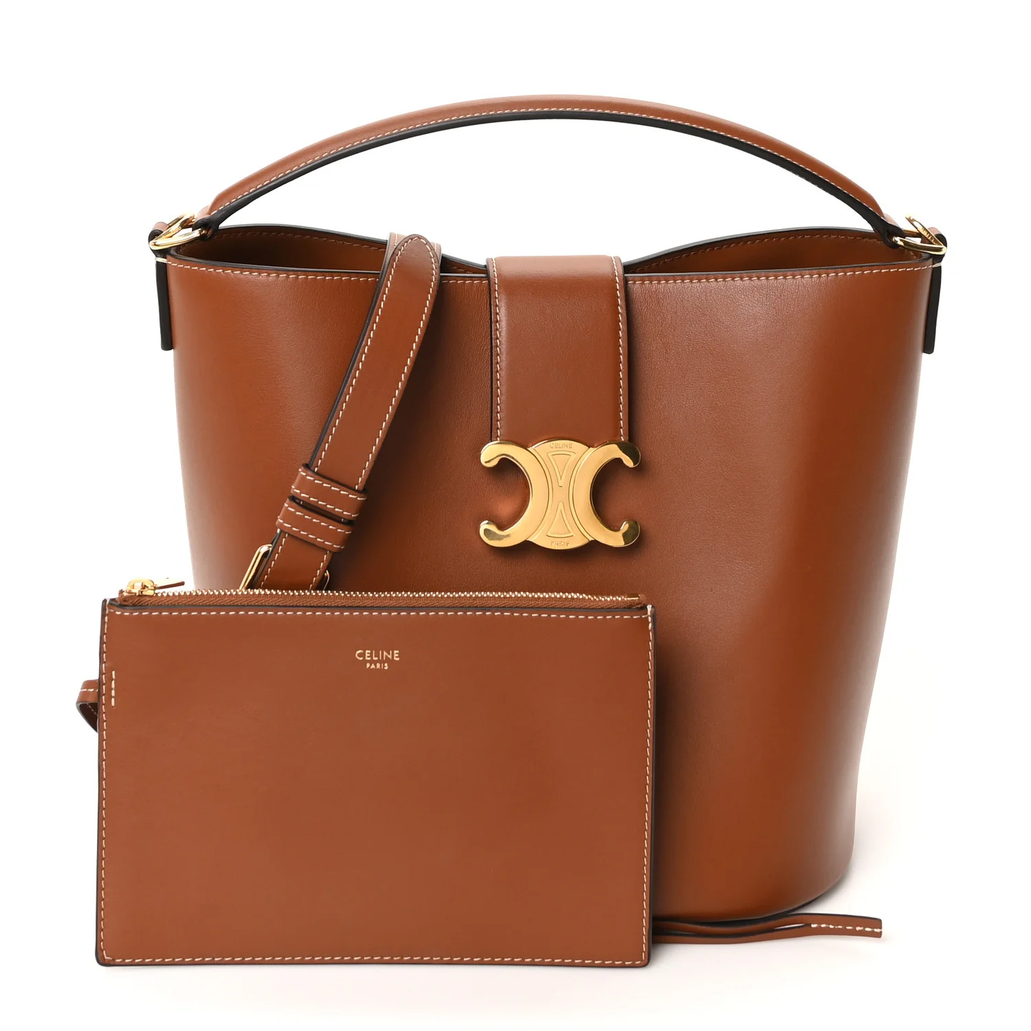 Smooth Calfskin Triomphe Medium Louise Bag Tan - Image 7