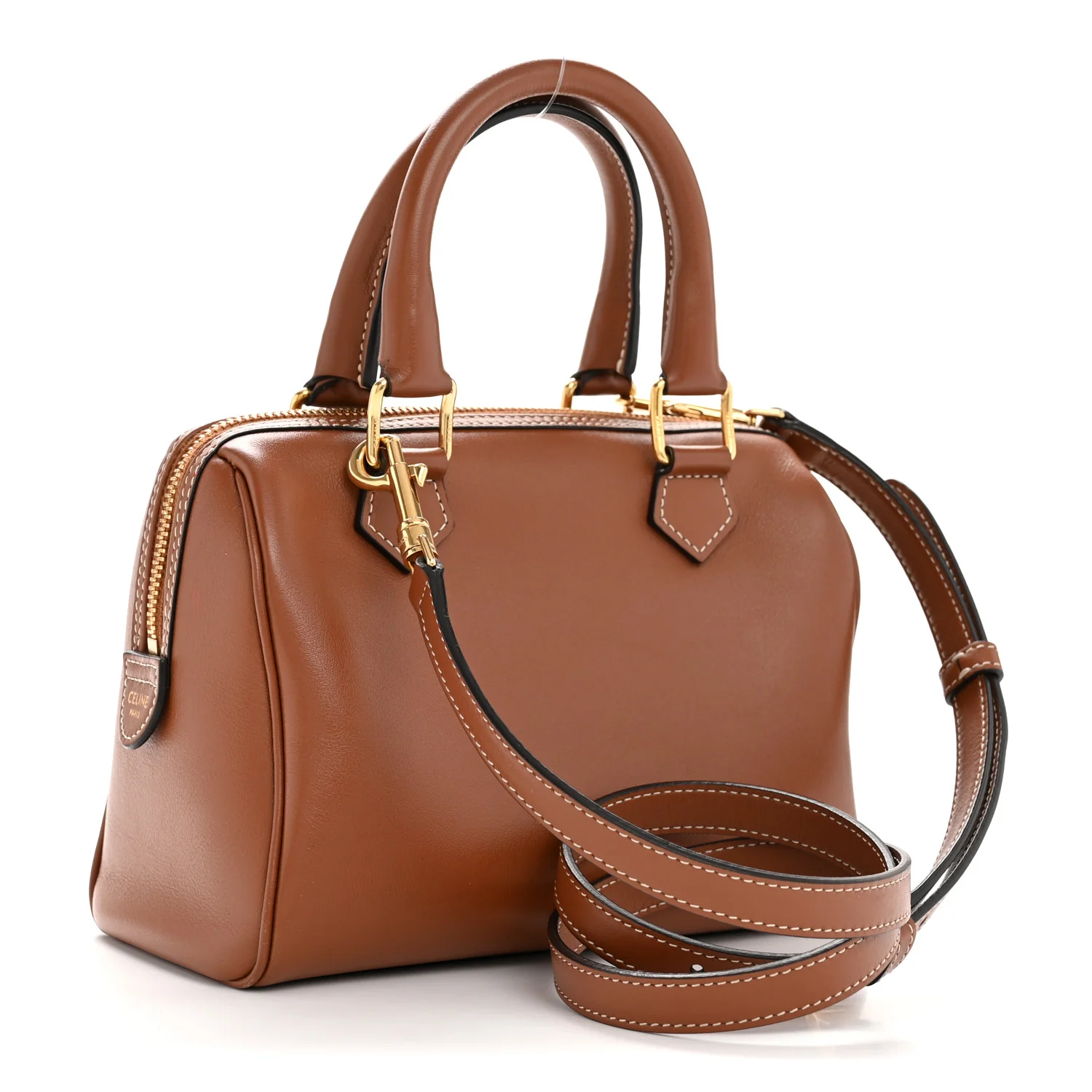 Smooth Calfskin Triomphe Small Boston Bag Tan - Image 6