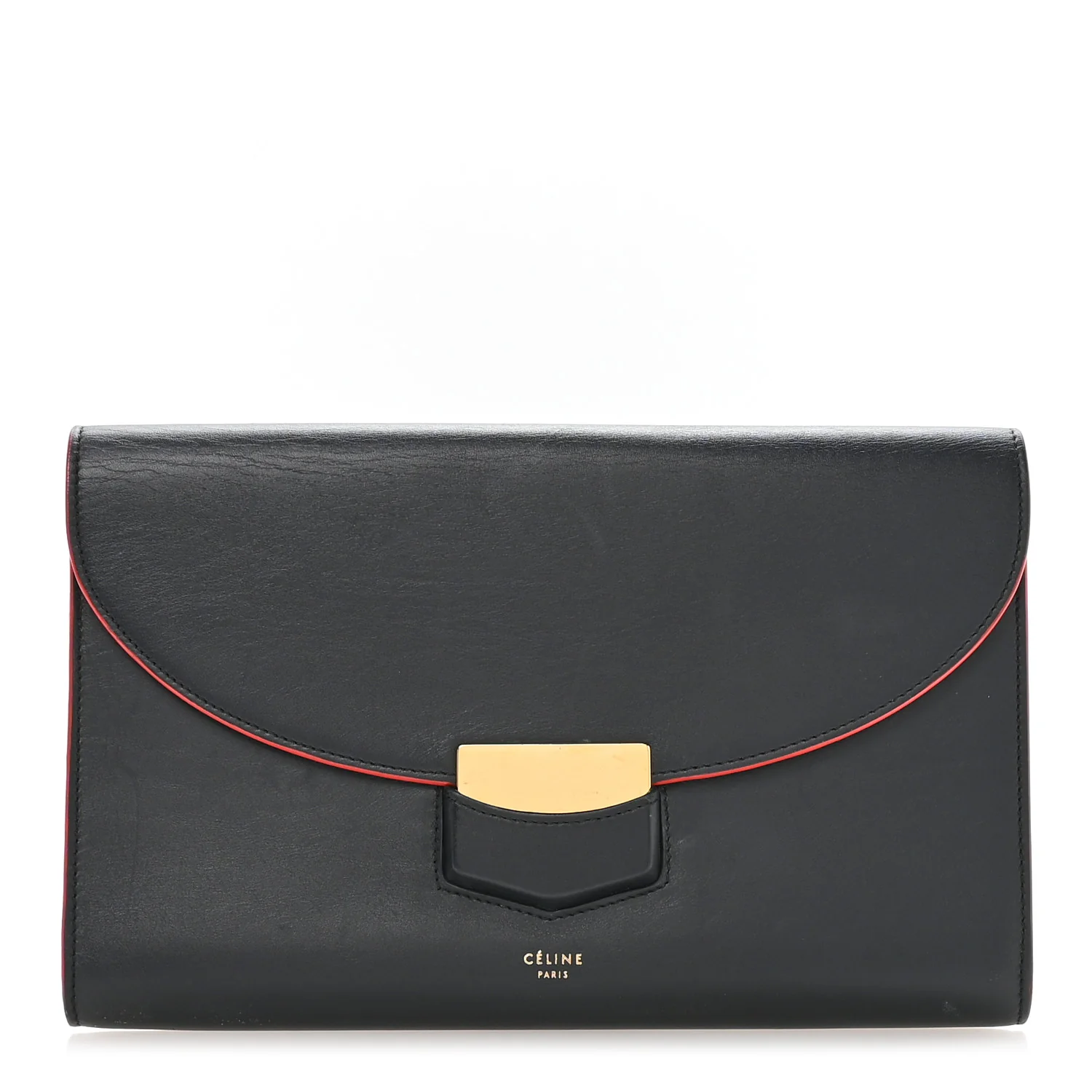 Smooth Calfskin Trotteur Clutch Navy Blue Red