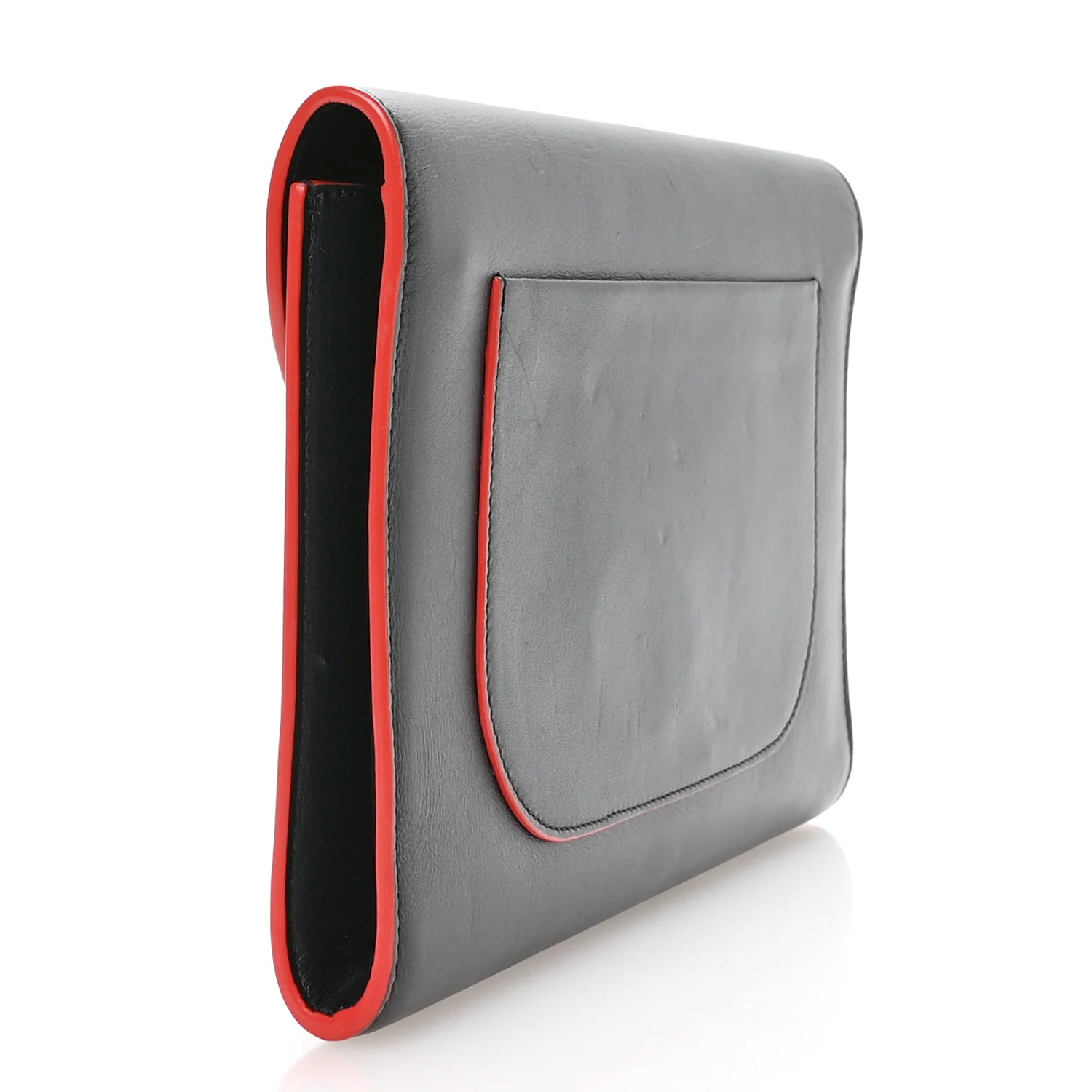 Smooth Calfskin Trotteur Clutch Navy Blue Red - Image 3