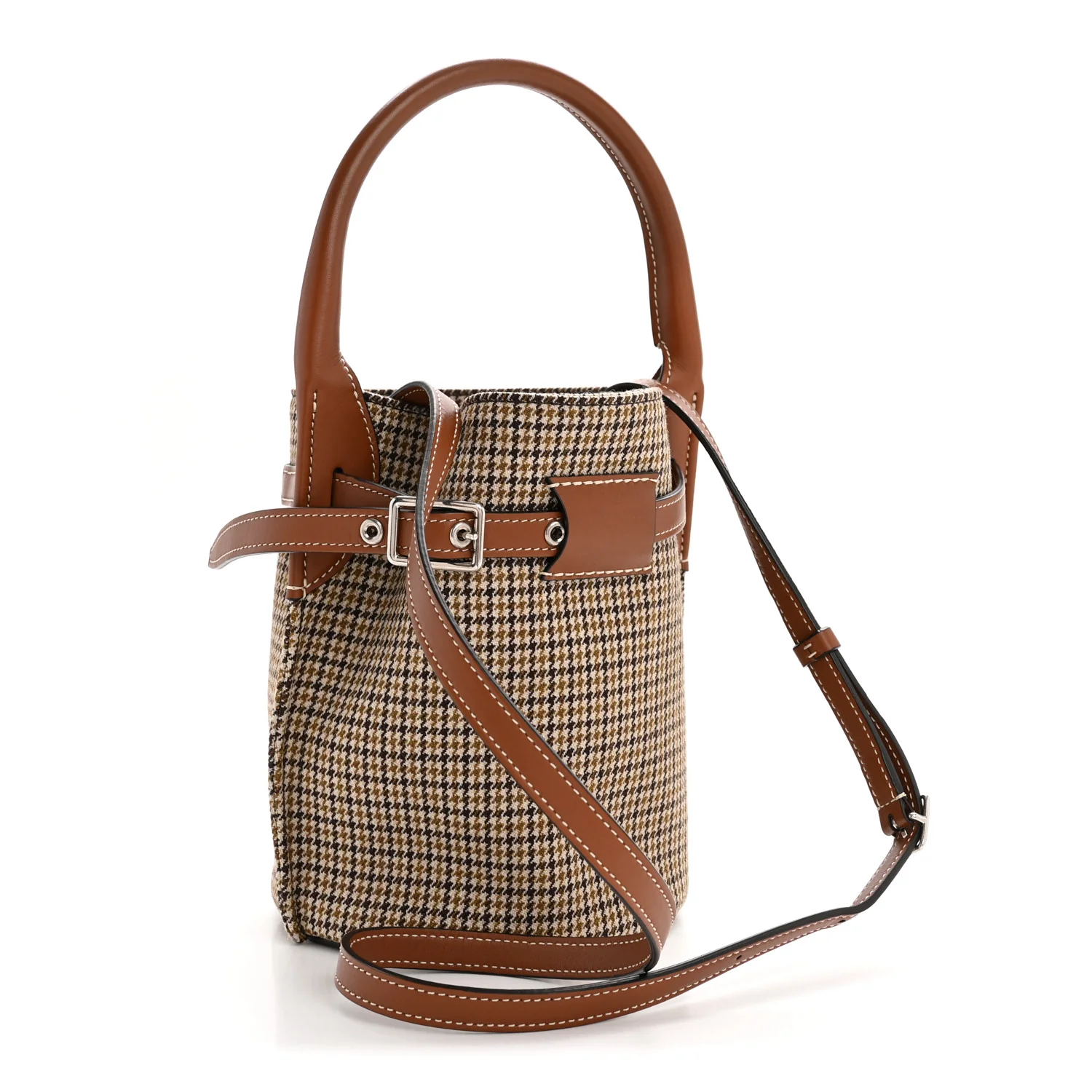 Smooth Calfskin Tweed Nano Big Bag Bucket Tan - Image 3