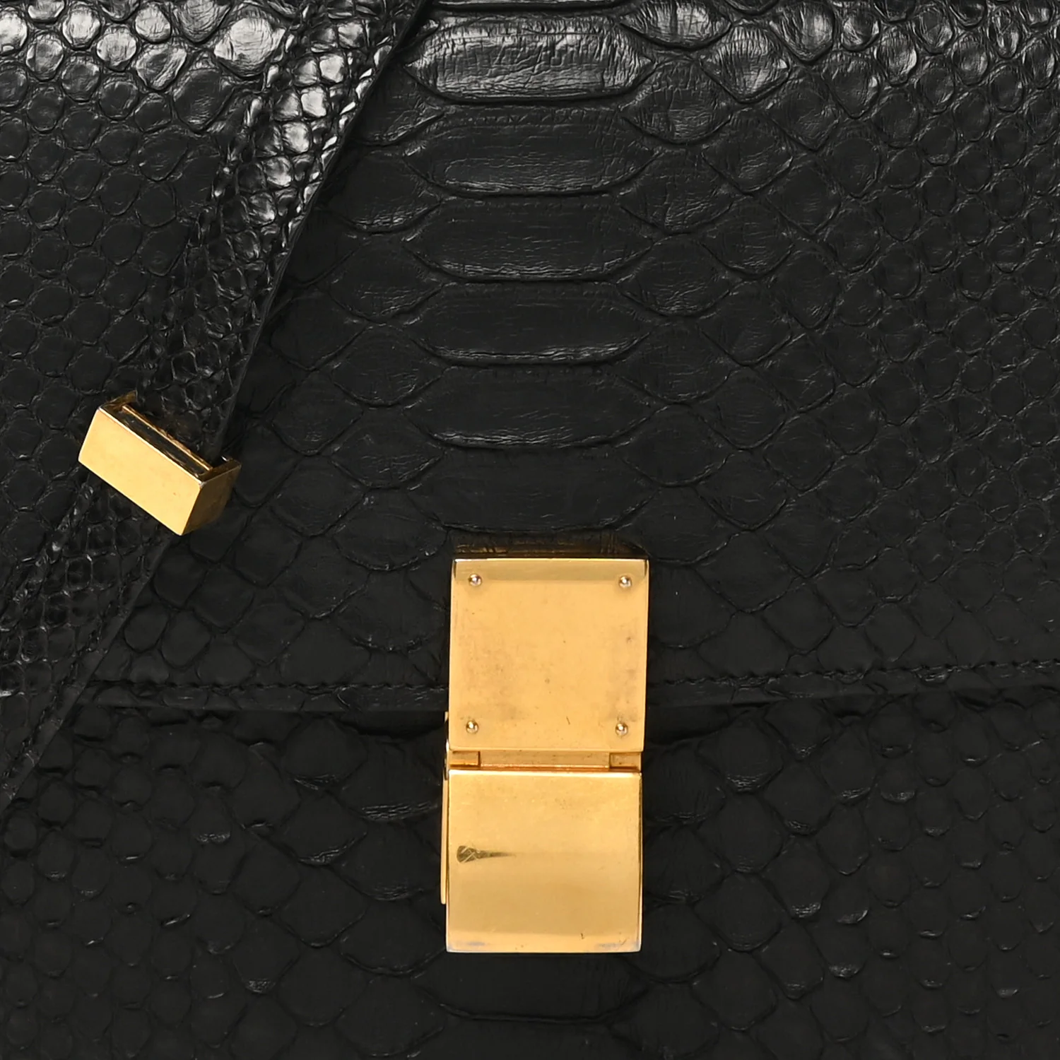Snakeskin Medium Classic Box Flap Bag Black - Image 12