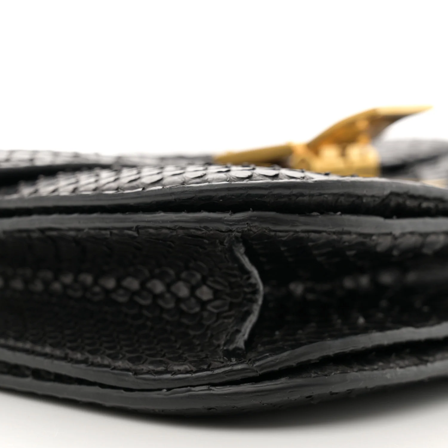 Snakeskin Medium Classic Box Flap Bag Black - Image 16