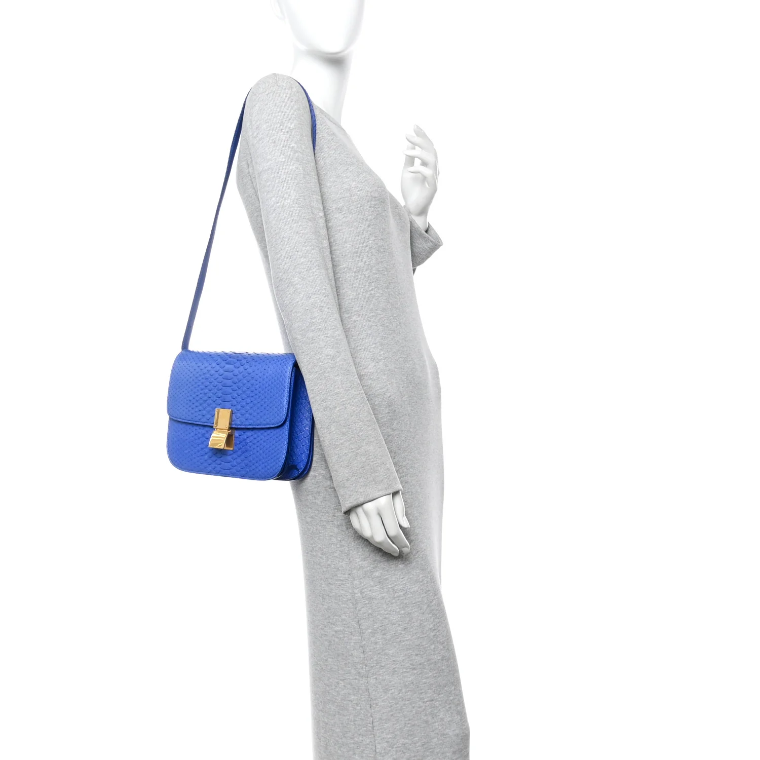 Snakeskin Medium Classic Box Flap Blue - Image 2