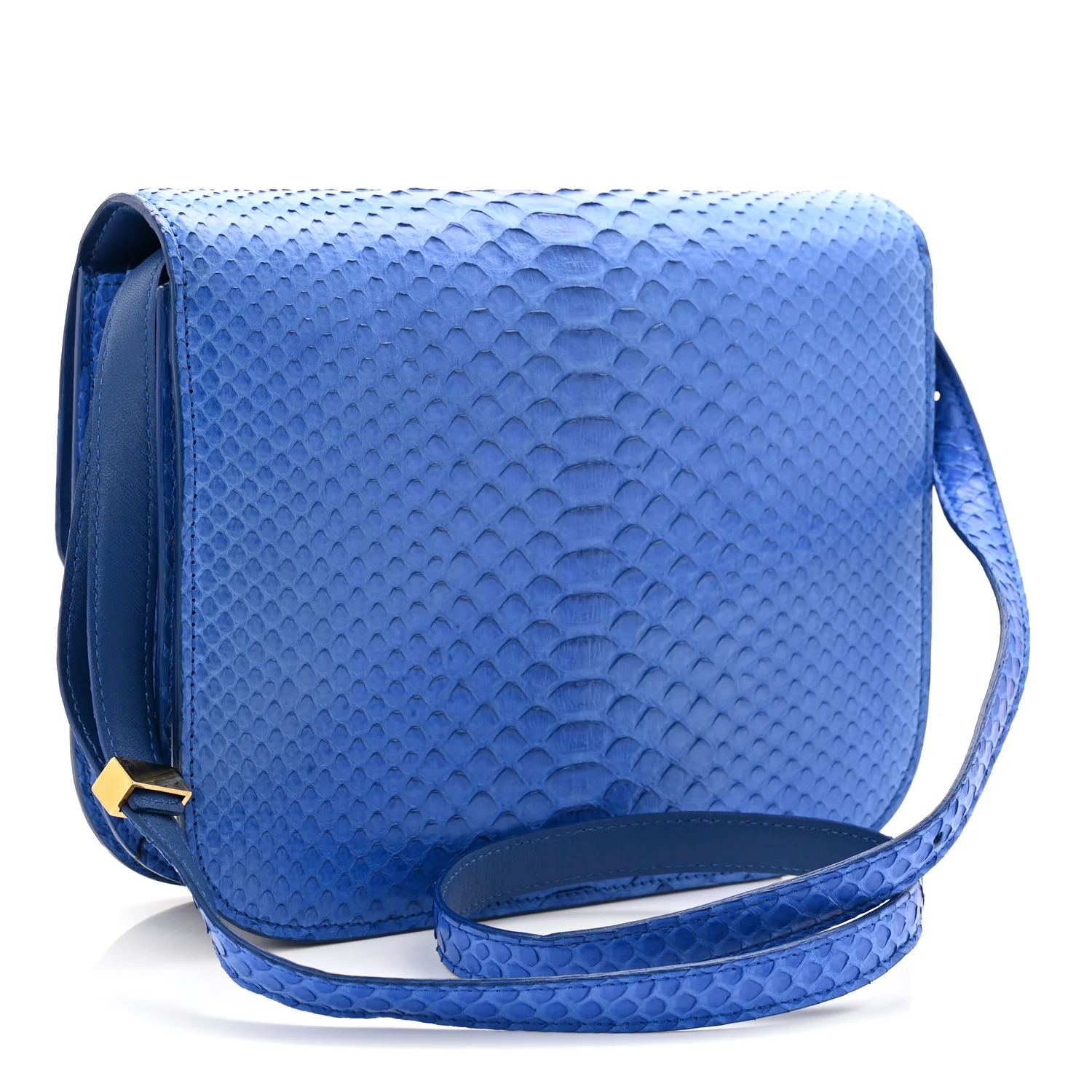 Snakeskin Medium Classic Box Flap Blue - Image 3