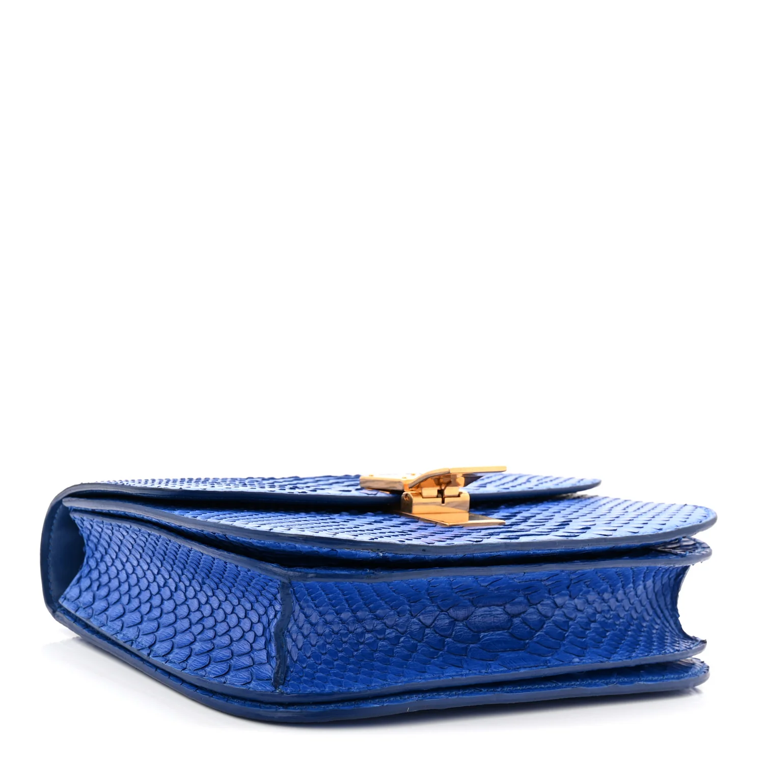 Snakeskin Medium Classic Box Flap Blue - Image 4
