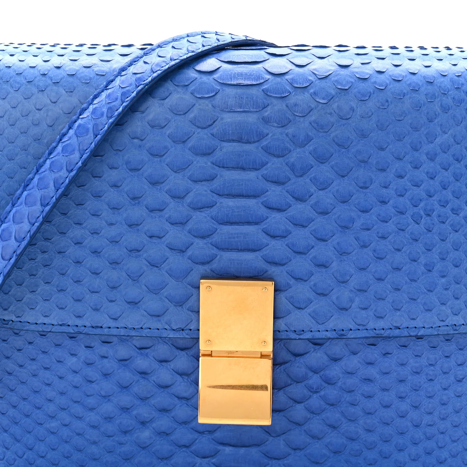 Snakeskin Medium Classic Box Flap Blue - Image 7