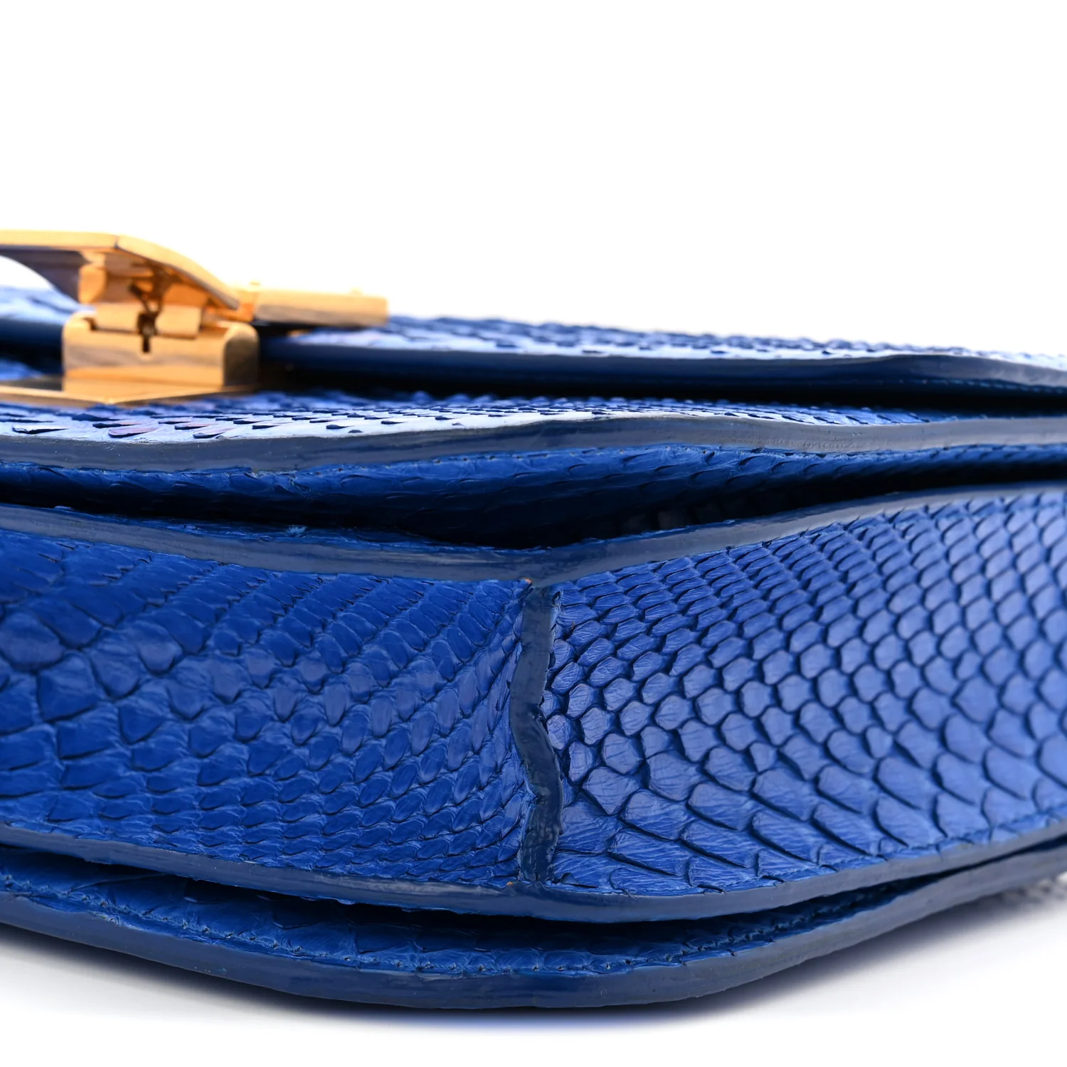 Snakeskin Medium Classic Box Flap Blue - Image 9