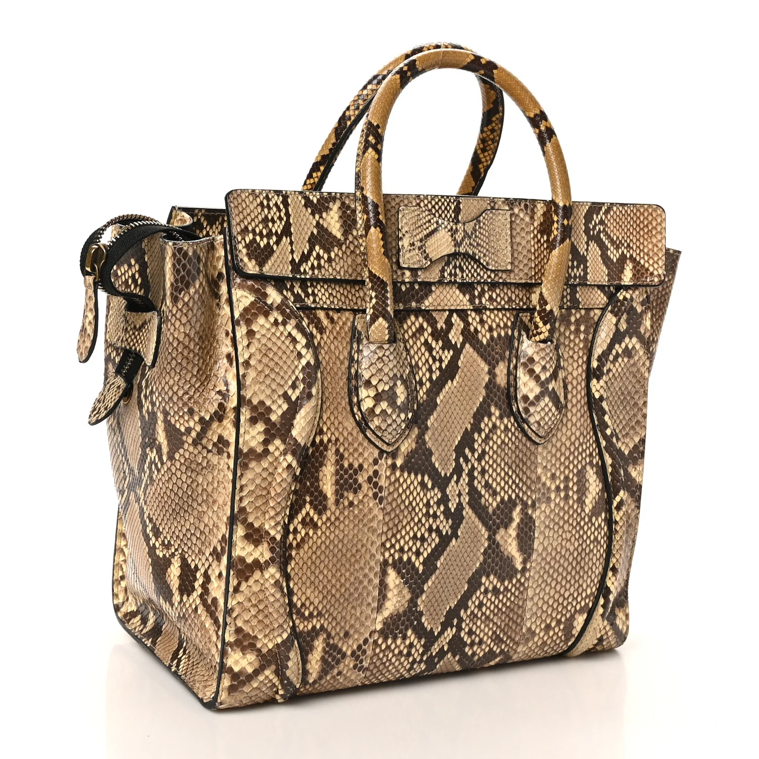 Snakeskin Mini Luggage Beige - Image 2
